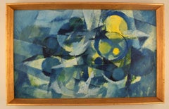 Helge Ernst, Danish Artist, Oil on Canvas, "Impression", 1972