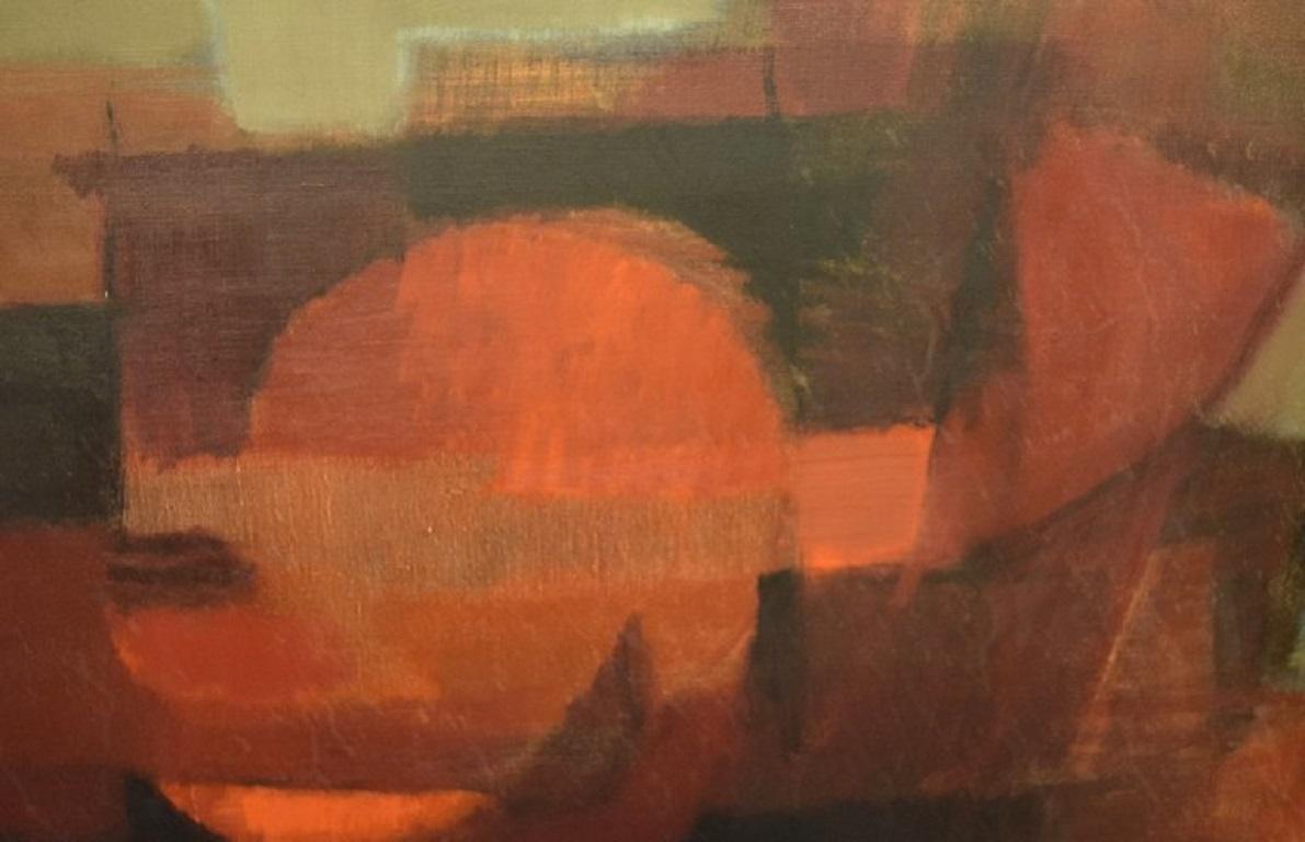Fin du 20e siècle Helge Ernst (1916-1991), huile sur toile, composition abstraite, 1970 en vente