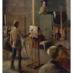 Helge Helme, Royal Danish Academy Of Fine Arts, Interior, Oil Painting