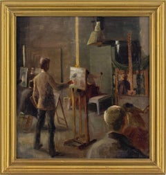 Helge Helme, Royal Danish Academy Of Fine Arts, Interior, Oil Painting