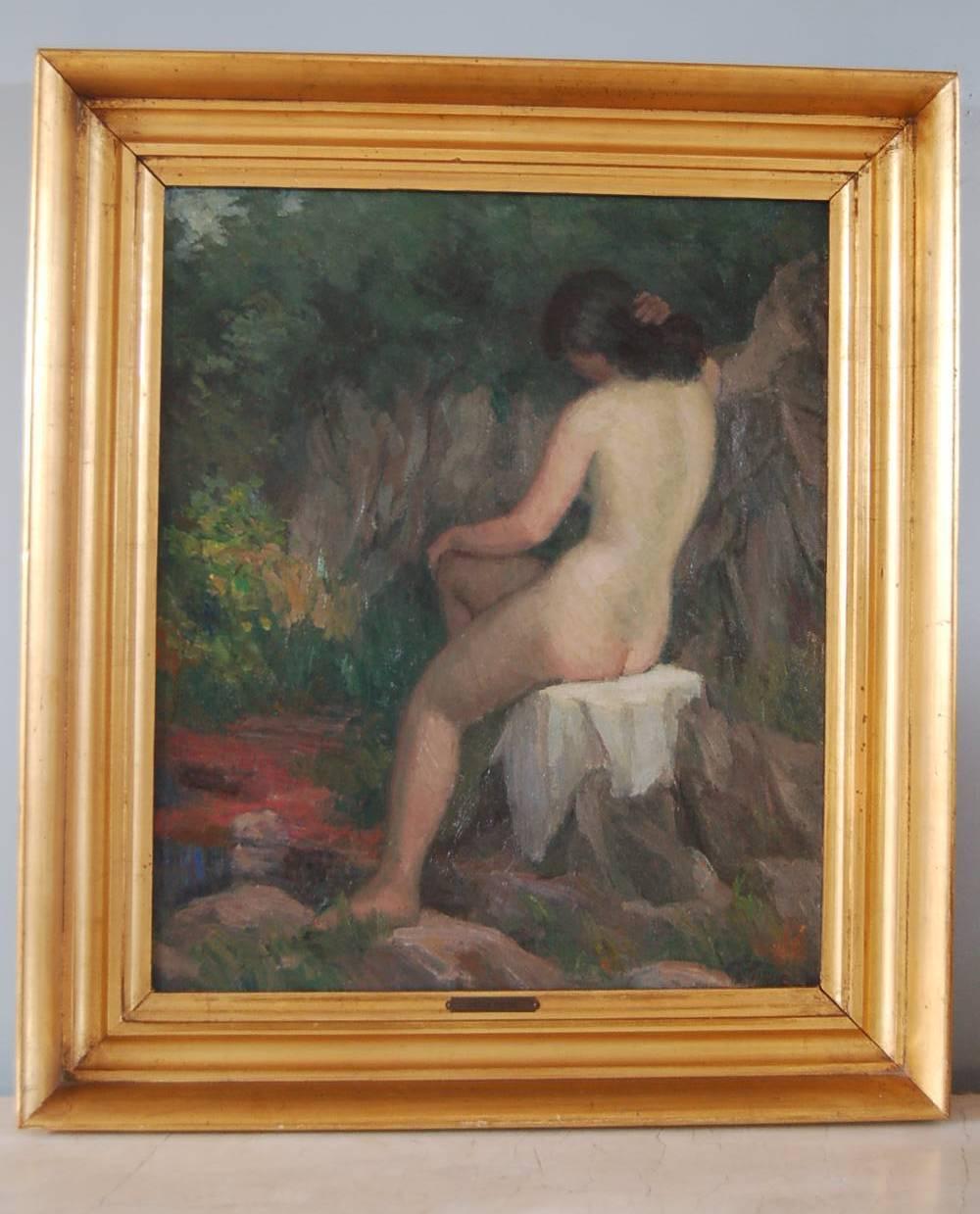 Helge Helme Nude Painting - Seated Nude