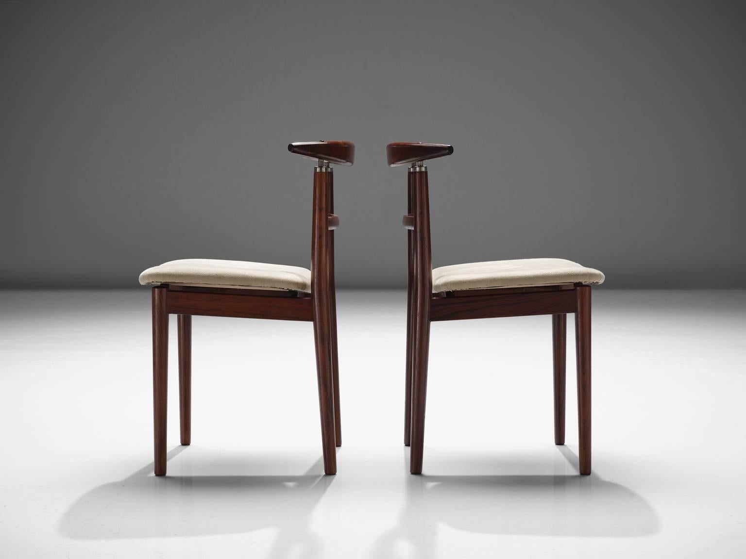 Mid-20th Century Helge Sibast & Børge Rammeskov Set of 12 Dining Chairs in Rosewood