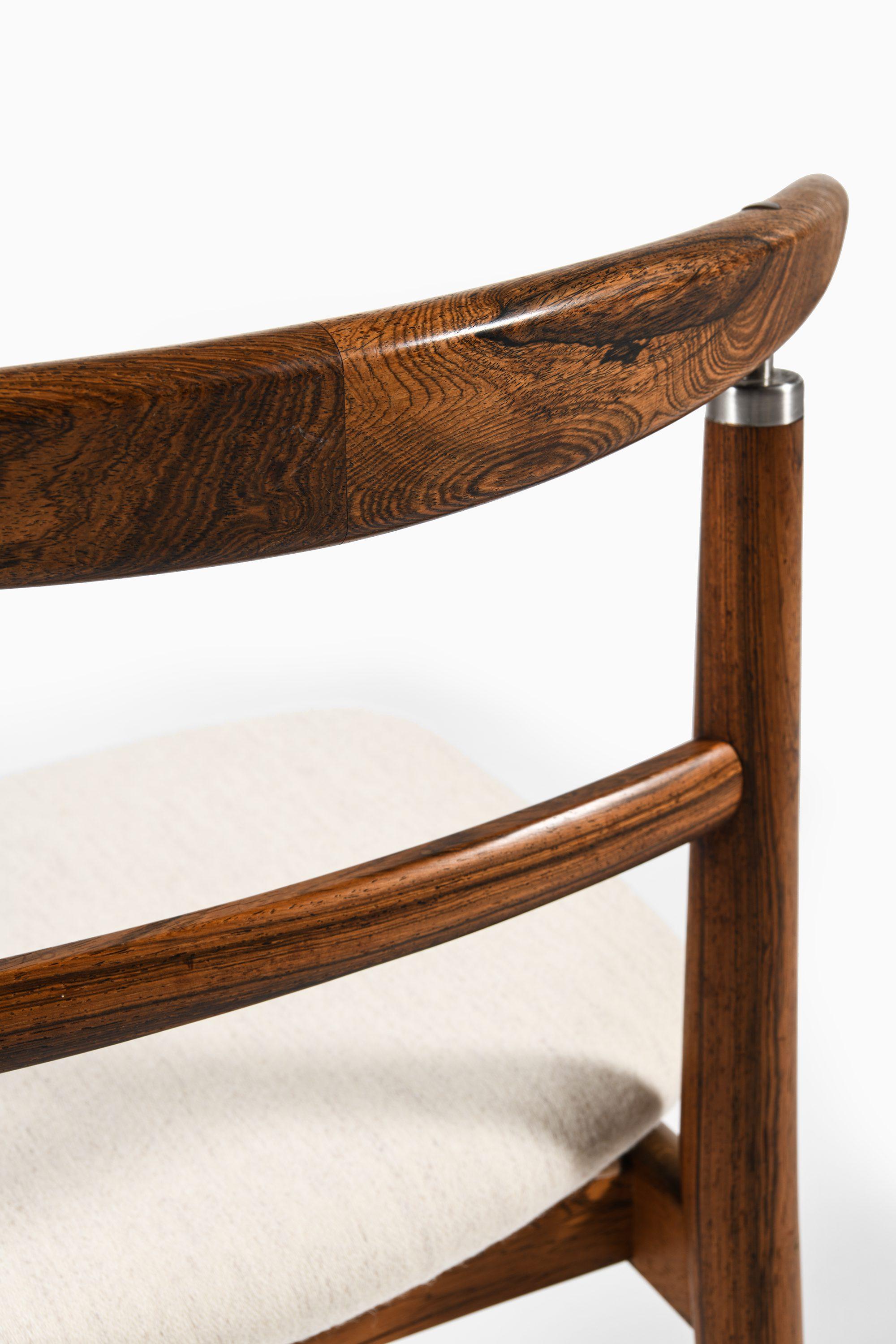 Helge Sibast & Børge Rammeskov 8 Dining Chairs in Rosewood and Fabric, 1962 4