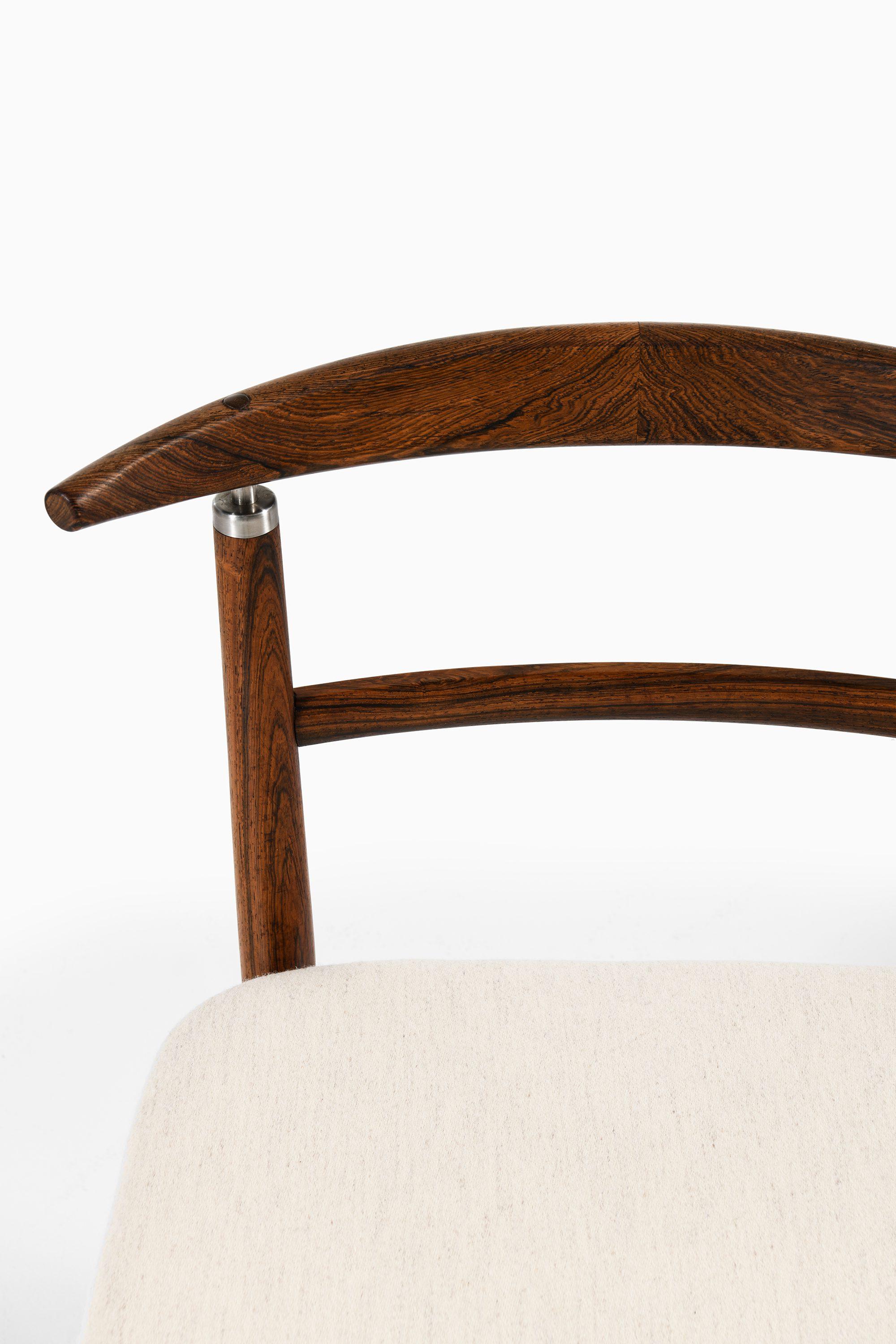 Scandinavian Modern Helge Sibast & Børge Rammeskov 8 Dining Chairs in Rosewood and Fabric, 1962