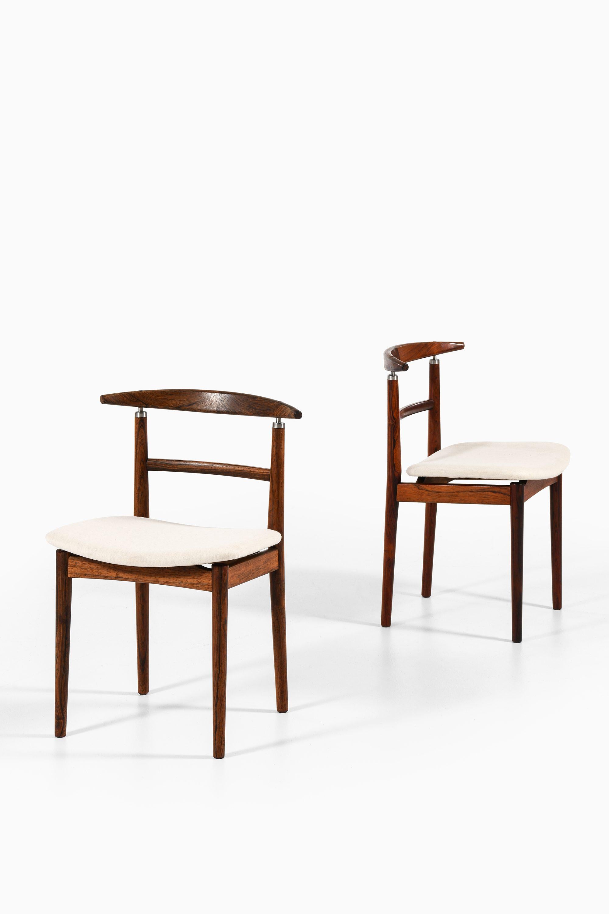 Danish Helge Sibast & Børge Rammeskov 8 Dining Chairs in Rosewood and Fabric, 1962