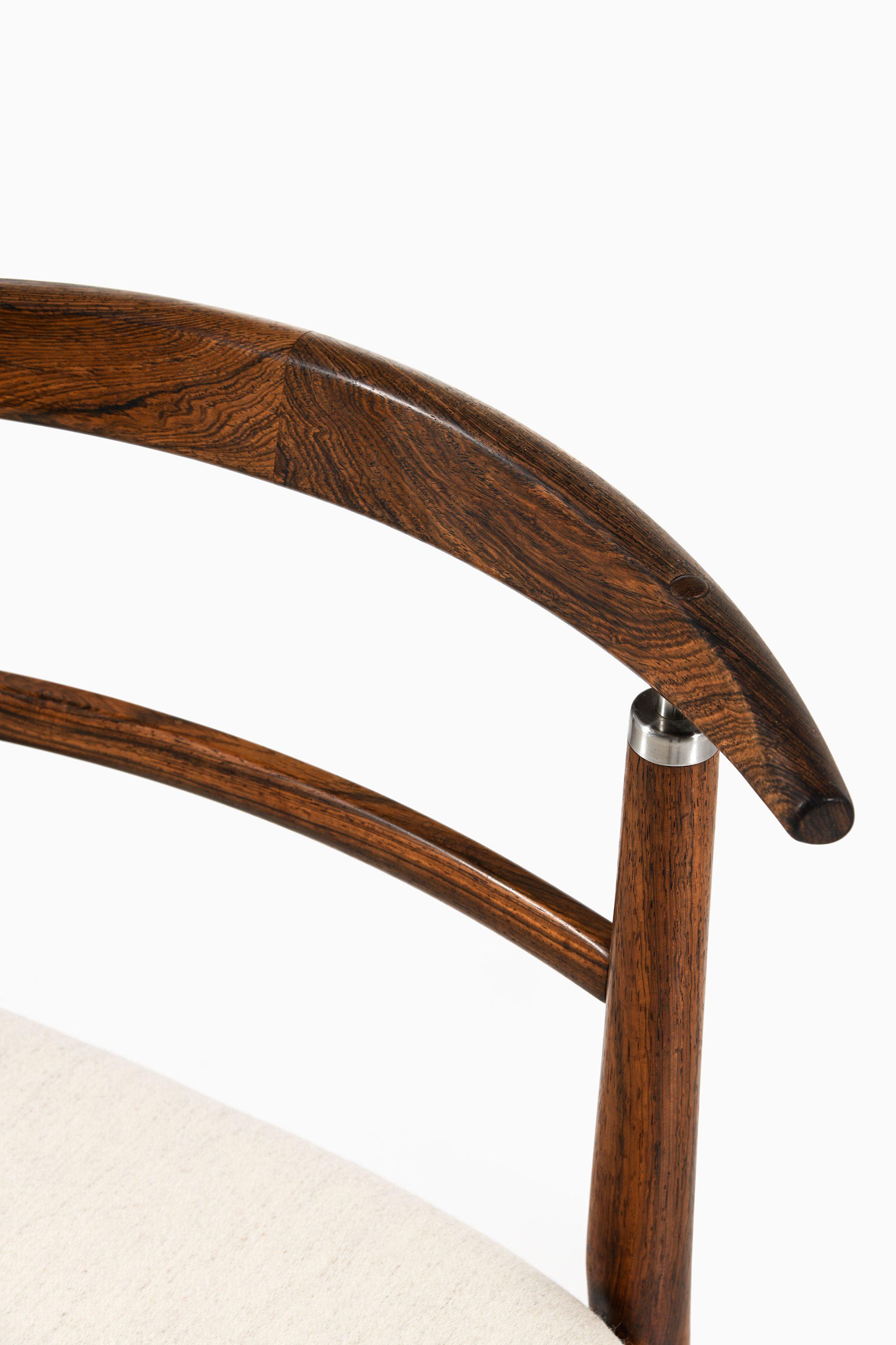 Helge Sibast & Børge Rammeskov 8 Dining Chairs in Rosewood and Fabric, 1962 In Good Condition In Limhamn, Skåne län