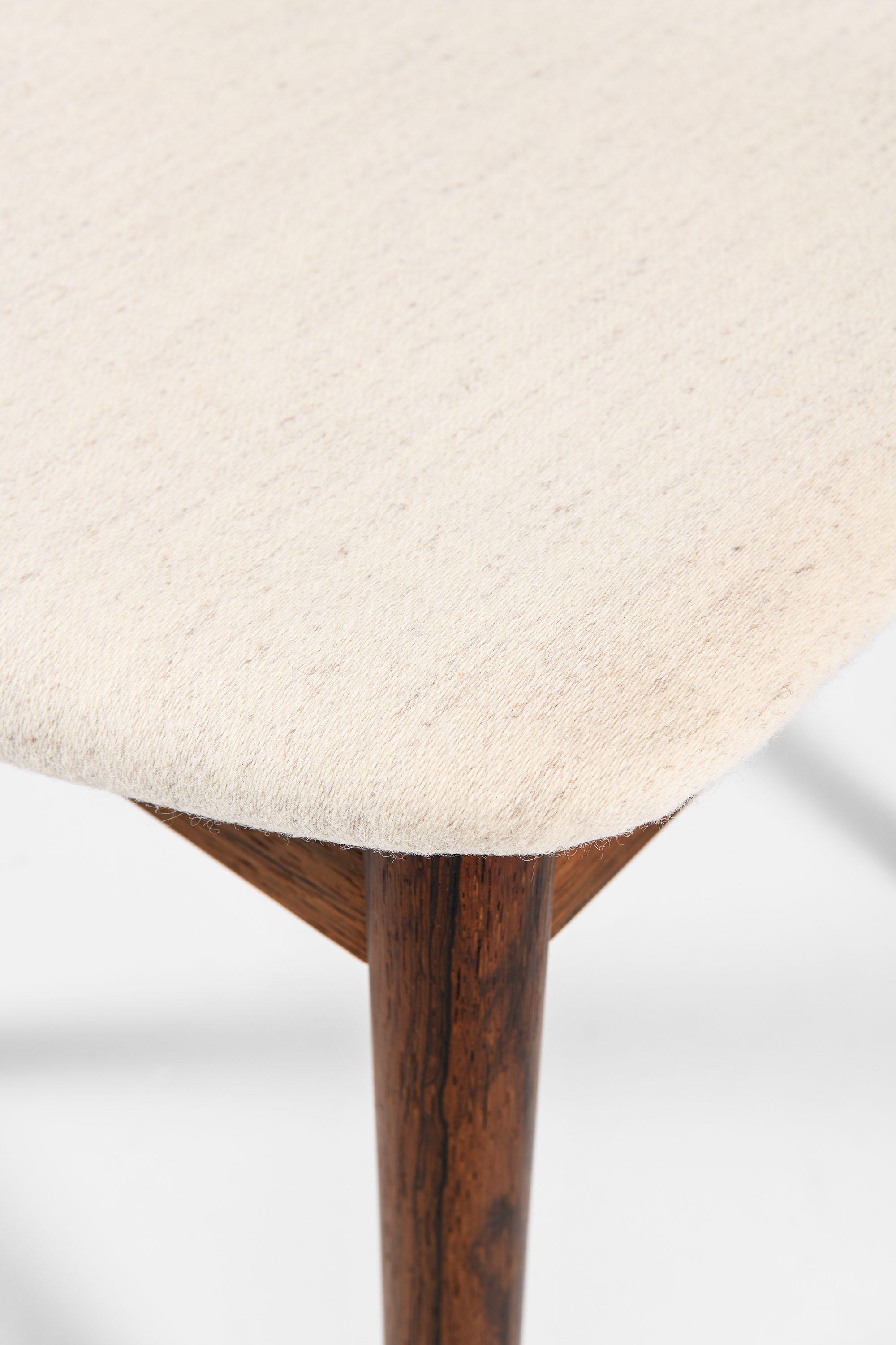 20th Century Helge Sibast & Børge Rammeskov 8 Dining Chairs in Rosewood and Fabric, 1962