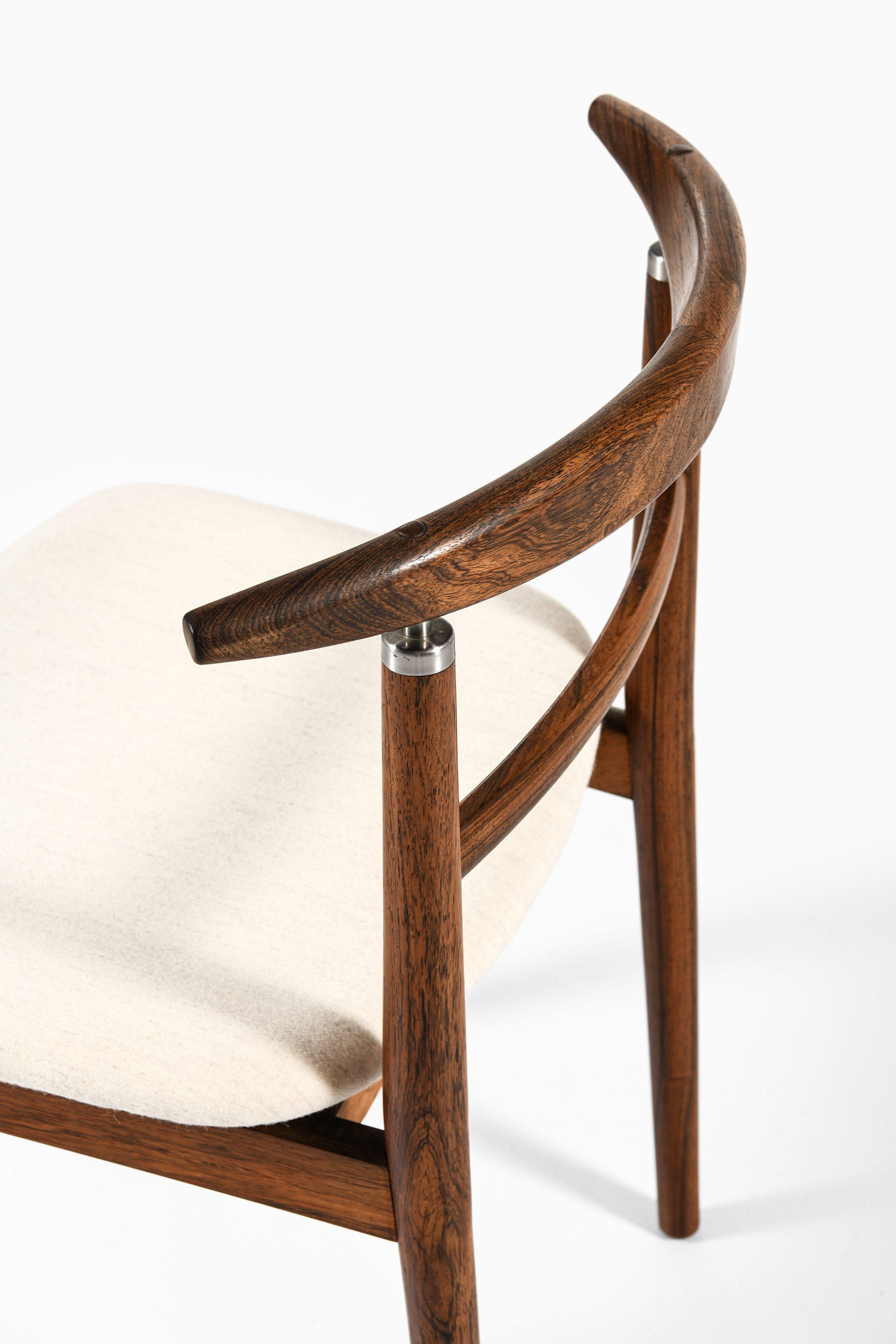 Helge Sibast & Børge Rammeskov 8 Dining Chairs in Rosewood and Fabric, 1962 2