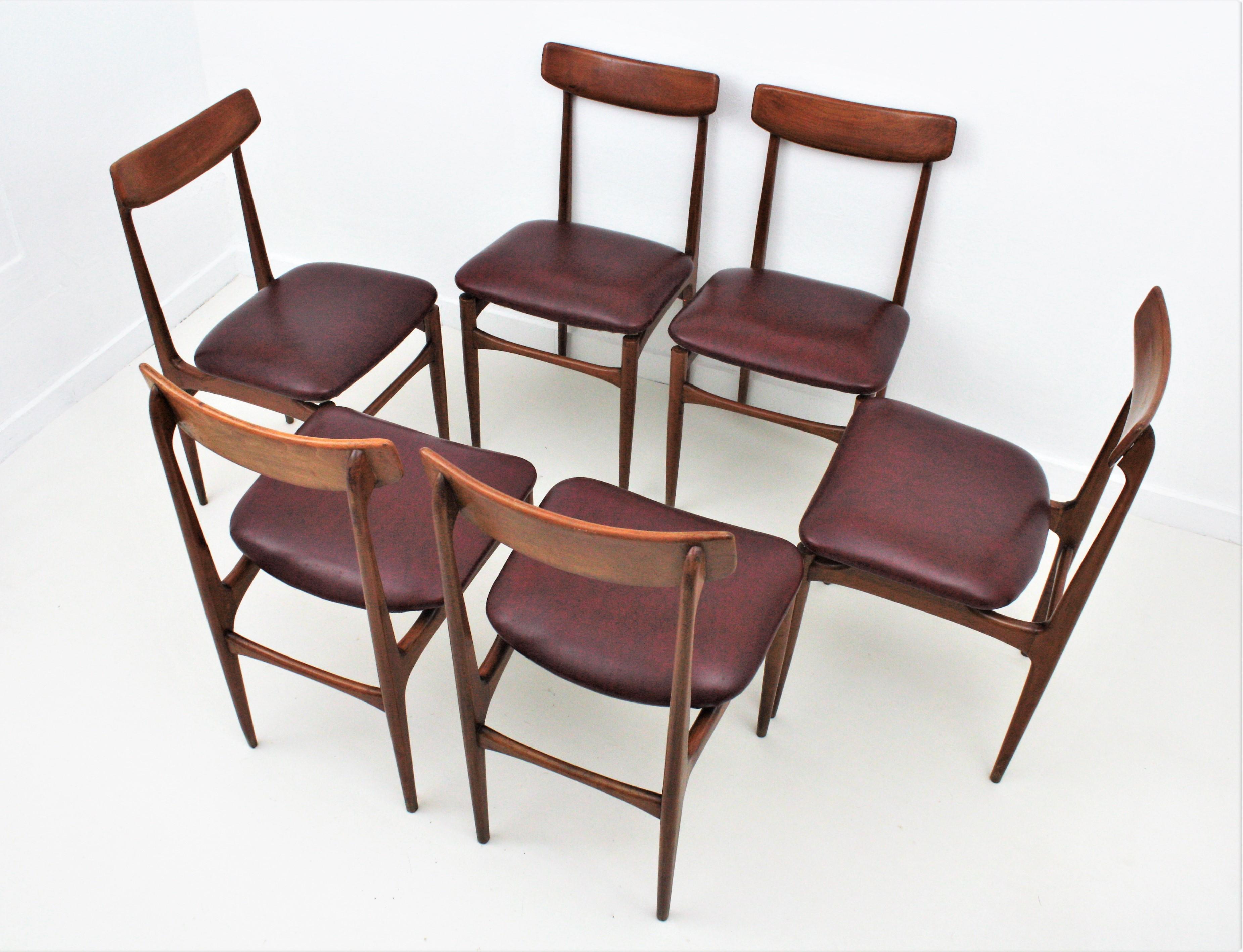 Helge Sibast Danish Modern Teak Dinning Chairs, Sechser-Set (Skandinavische Moderne) im Angebot