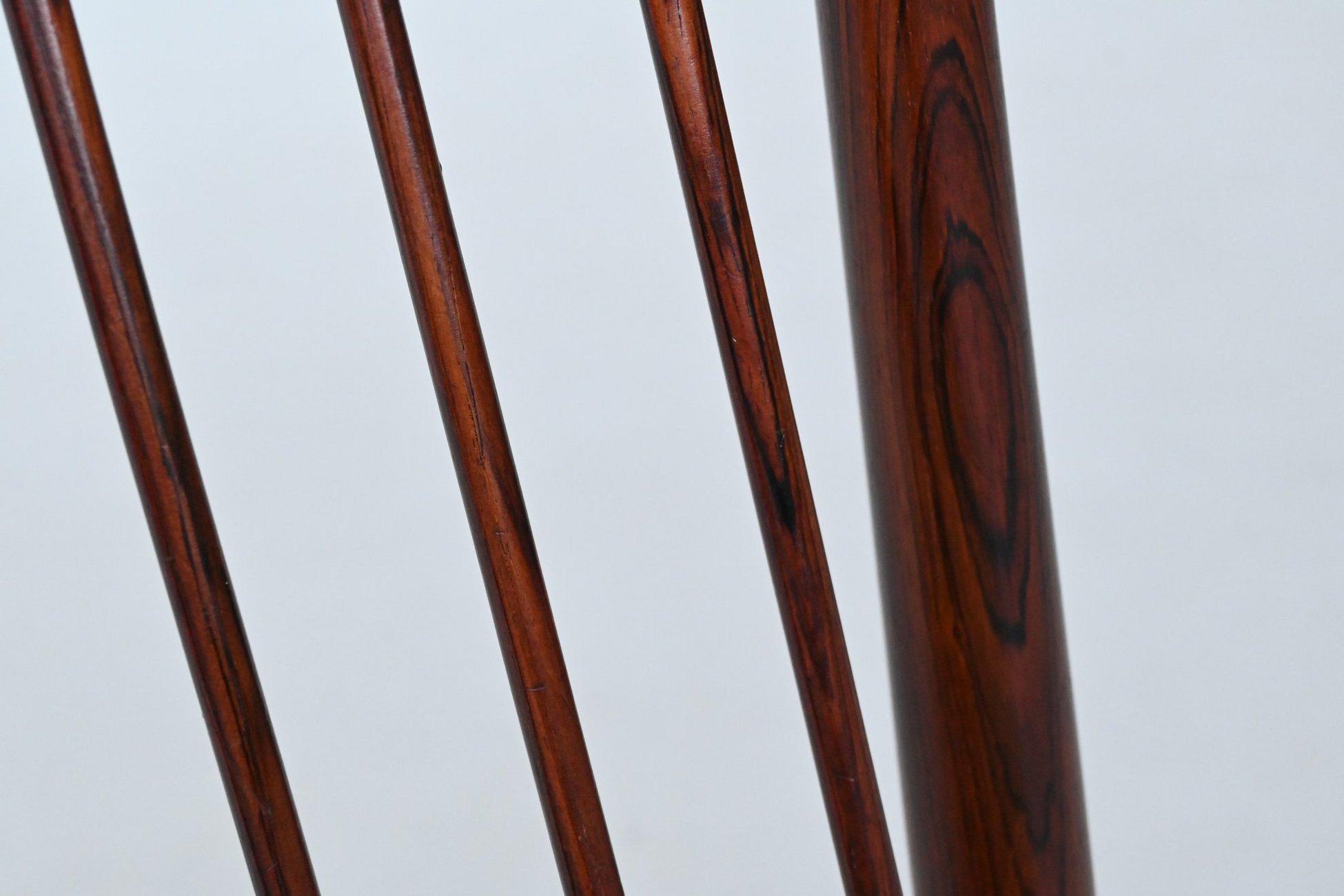 Helge Sibast dining chairs in rosewood and suede Denmark 1960 For Sale 10