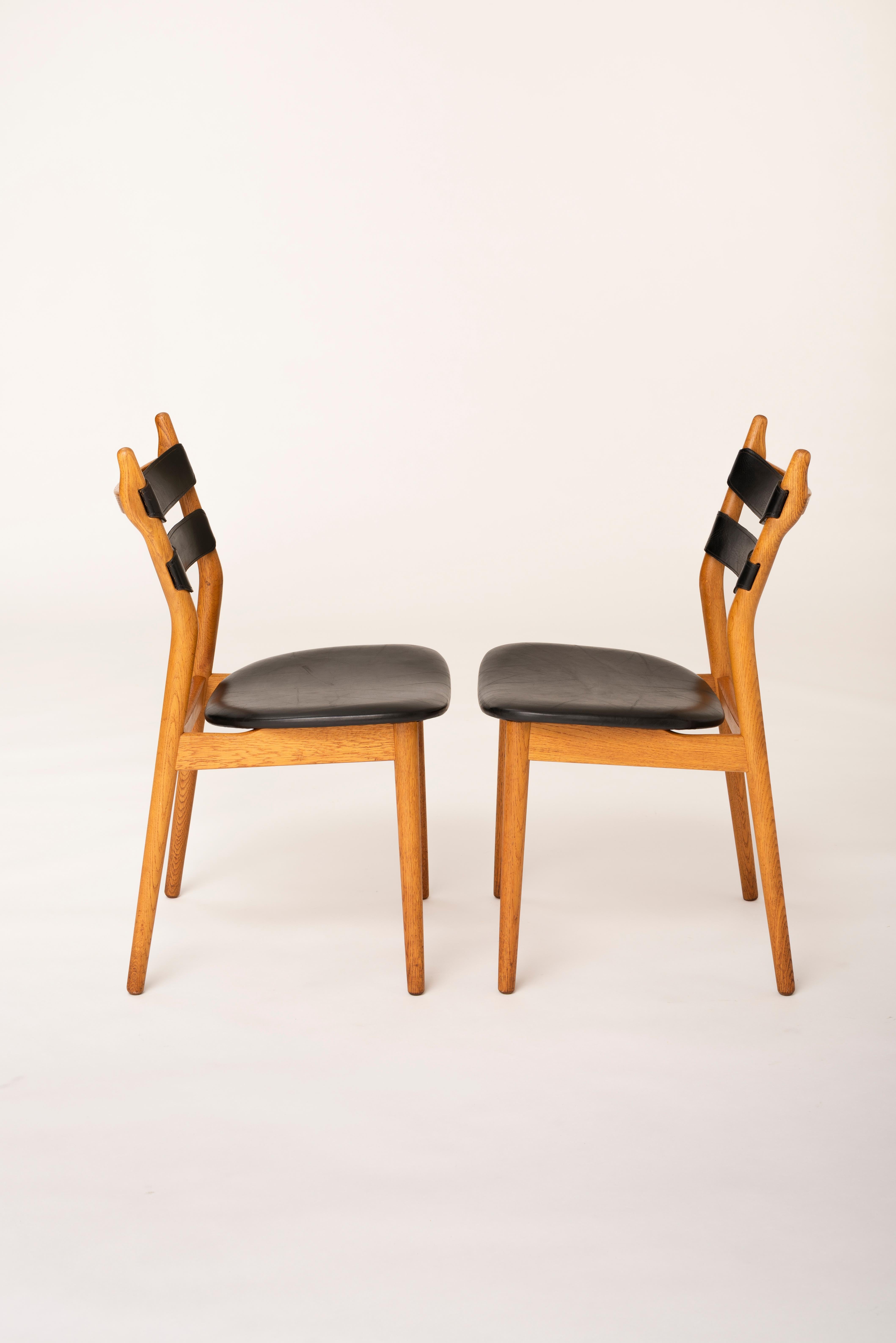 Helge Sibast Esszimmerstühle Modell 59 von Sibast Møbelfabrik in Dänemark (Leder) im Angebot