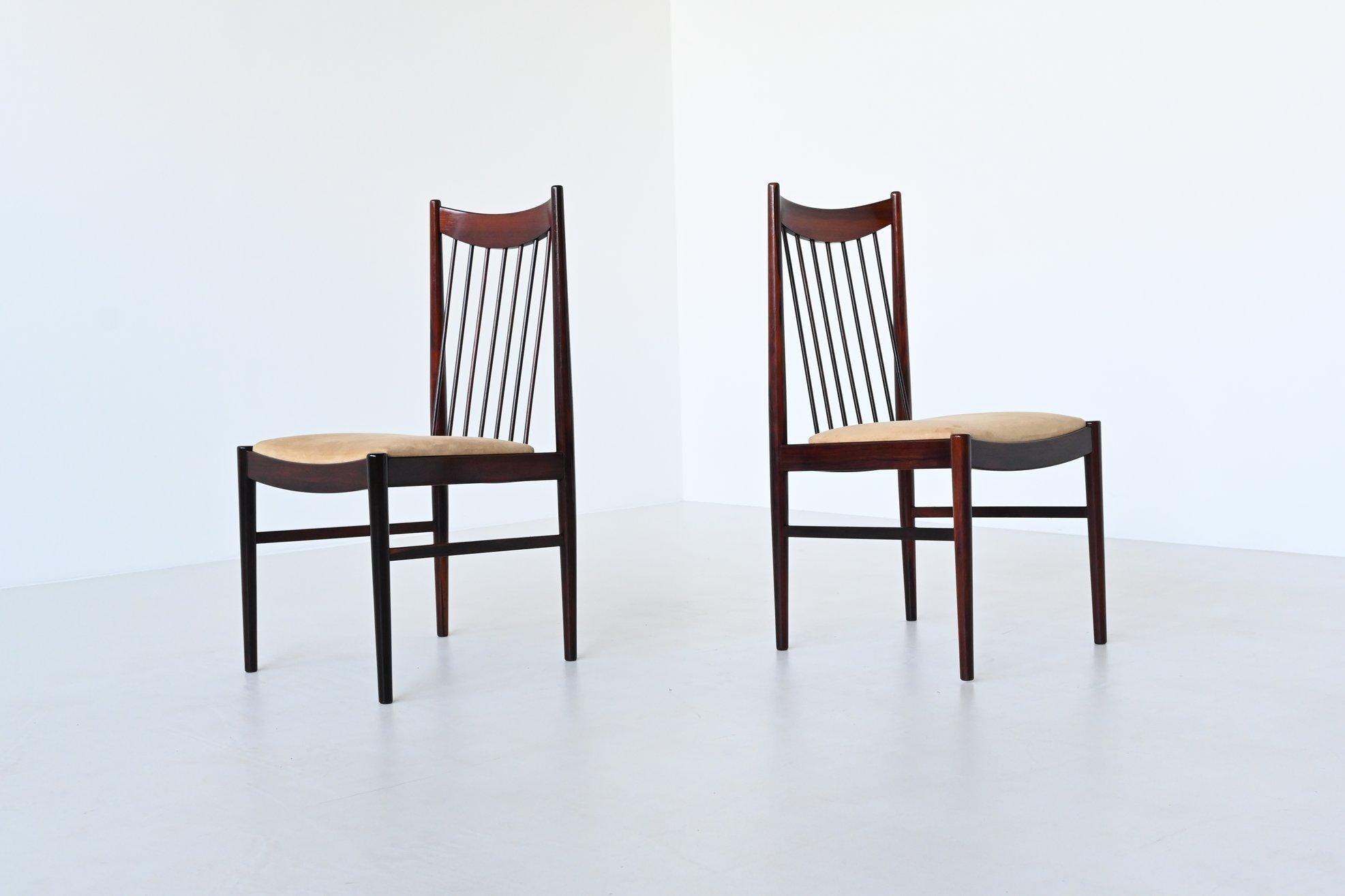 Helge Sibast model 422 dining chairs in rosewood Denmark 1960 For Sale 4