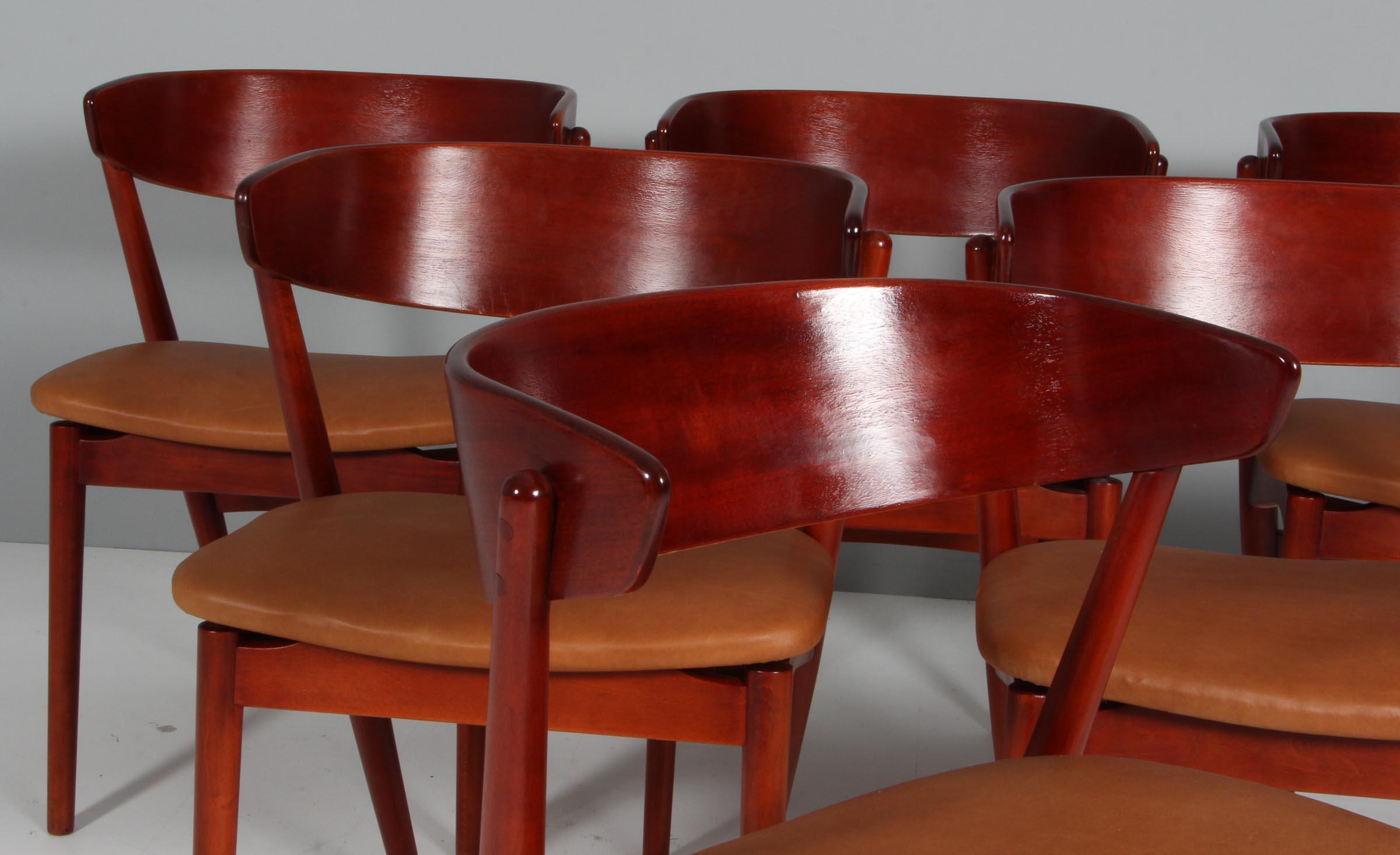 Scandinavian Modern Helge Sibast set of six armchairs, model 7