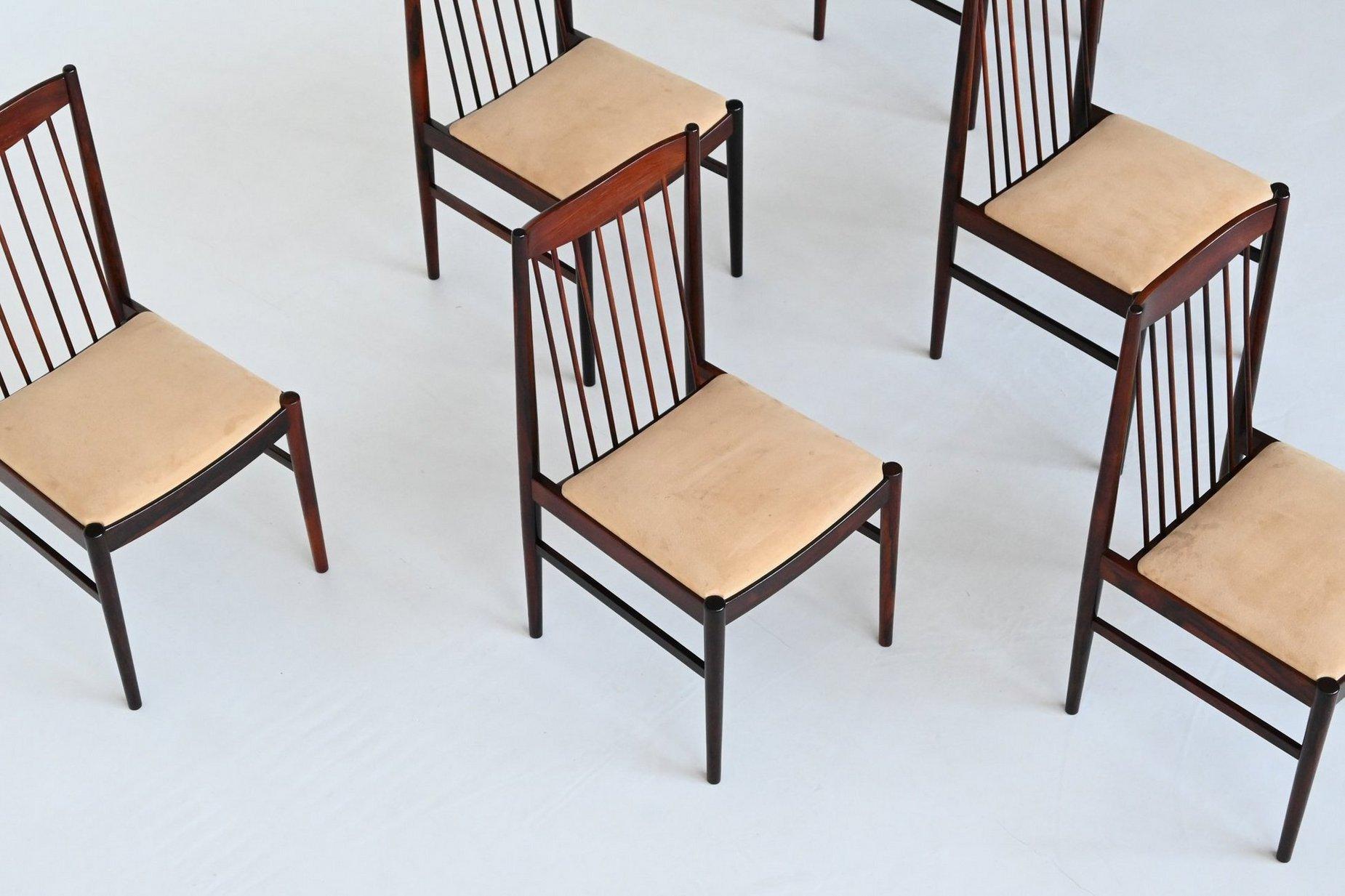 Helge Sibast set of six dining chairs in rosewood Denmark 1960 For Sale 4