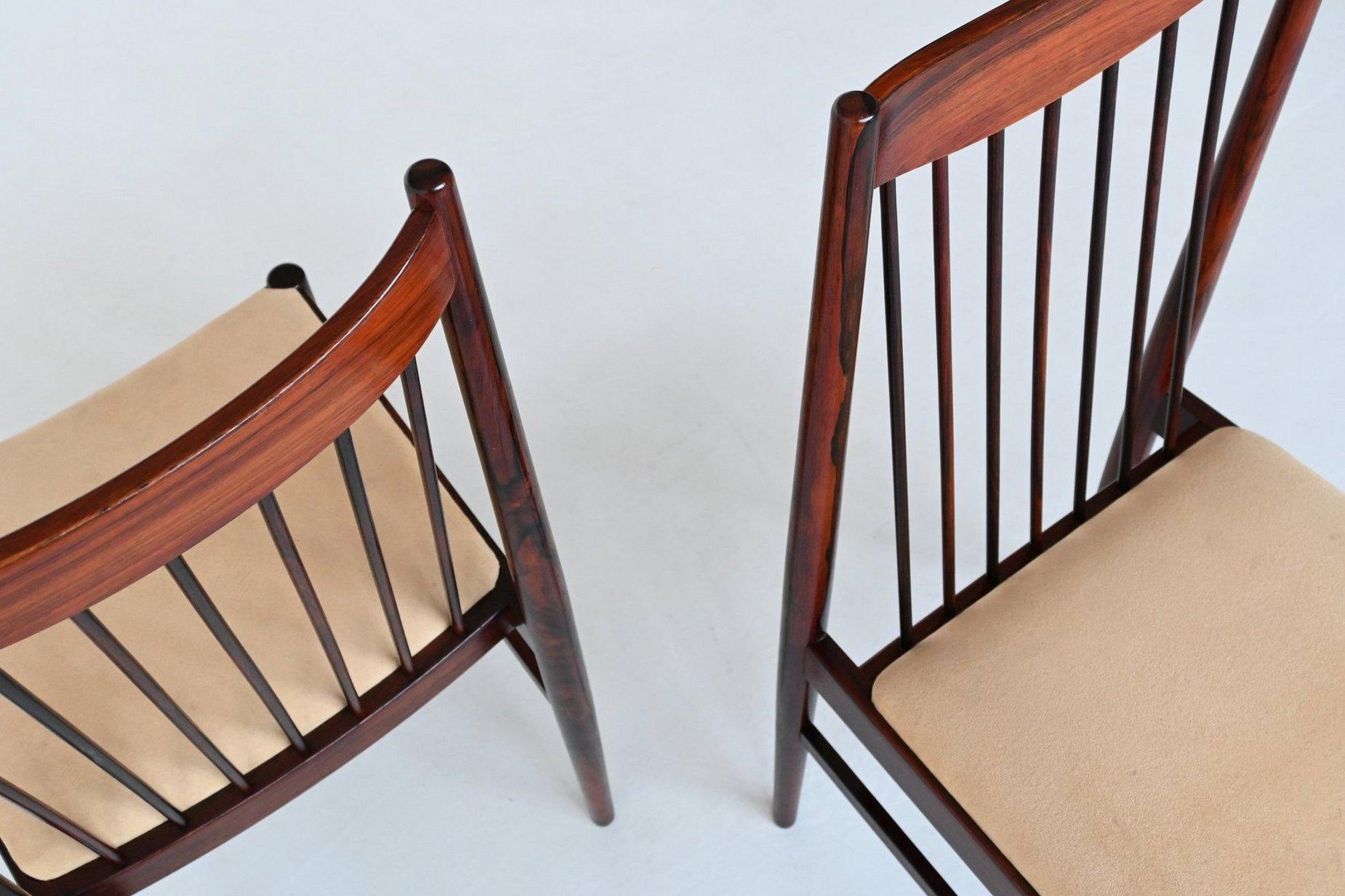 Helge Sibast set of six dining chairs in rosewood Denmark 1960 For Sale 5