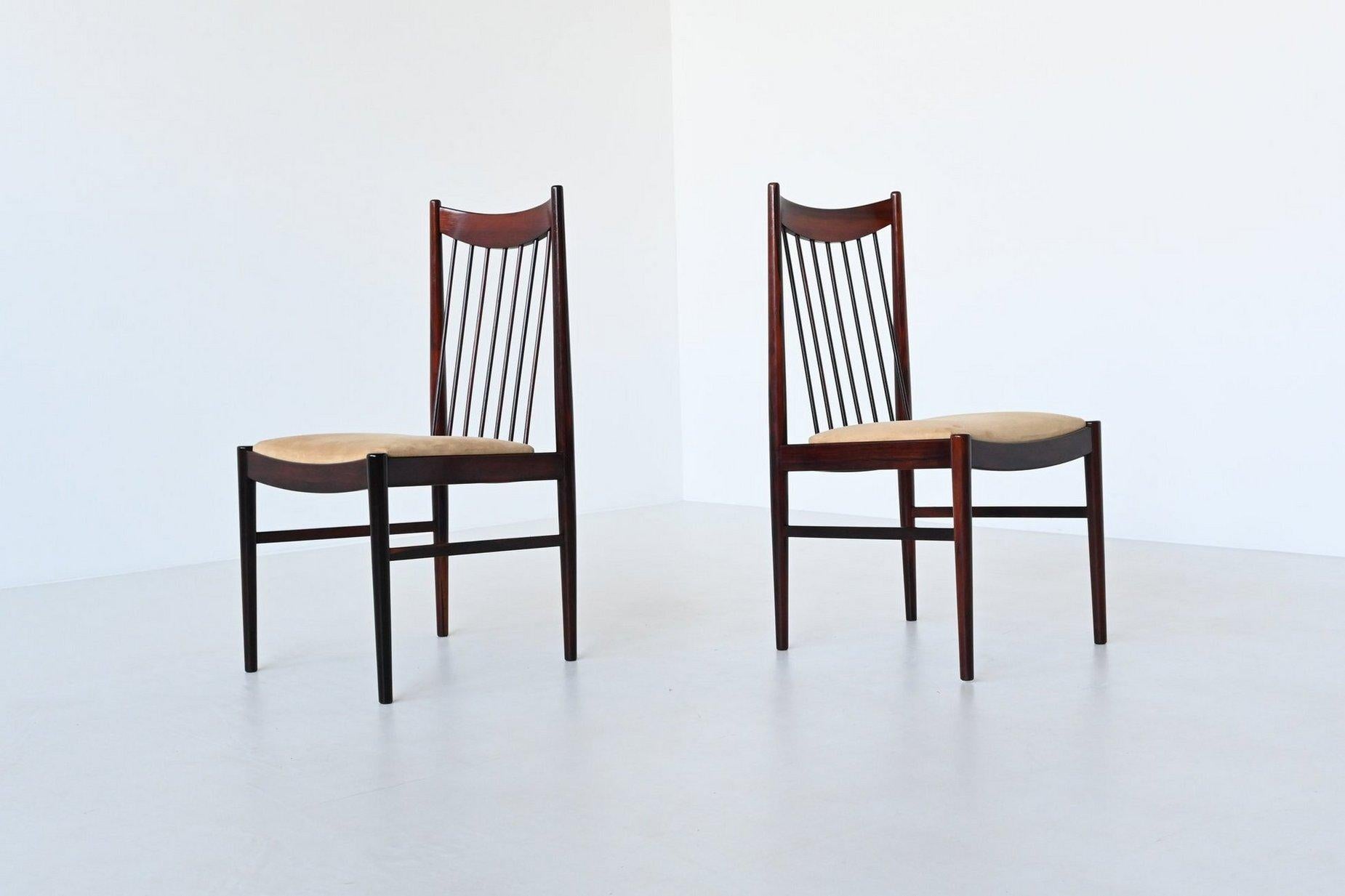 Helge Sibast set of six dining chairs in rosewood Denmark 1960 For Sale 6