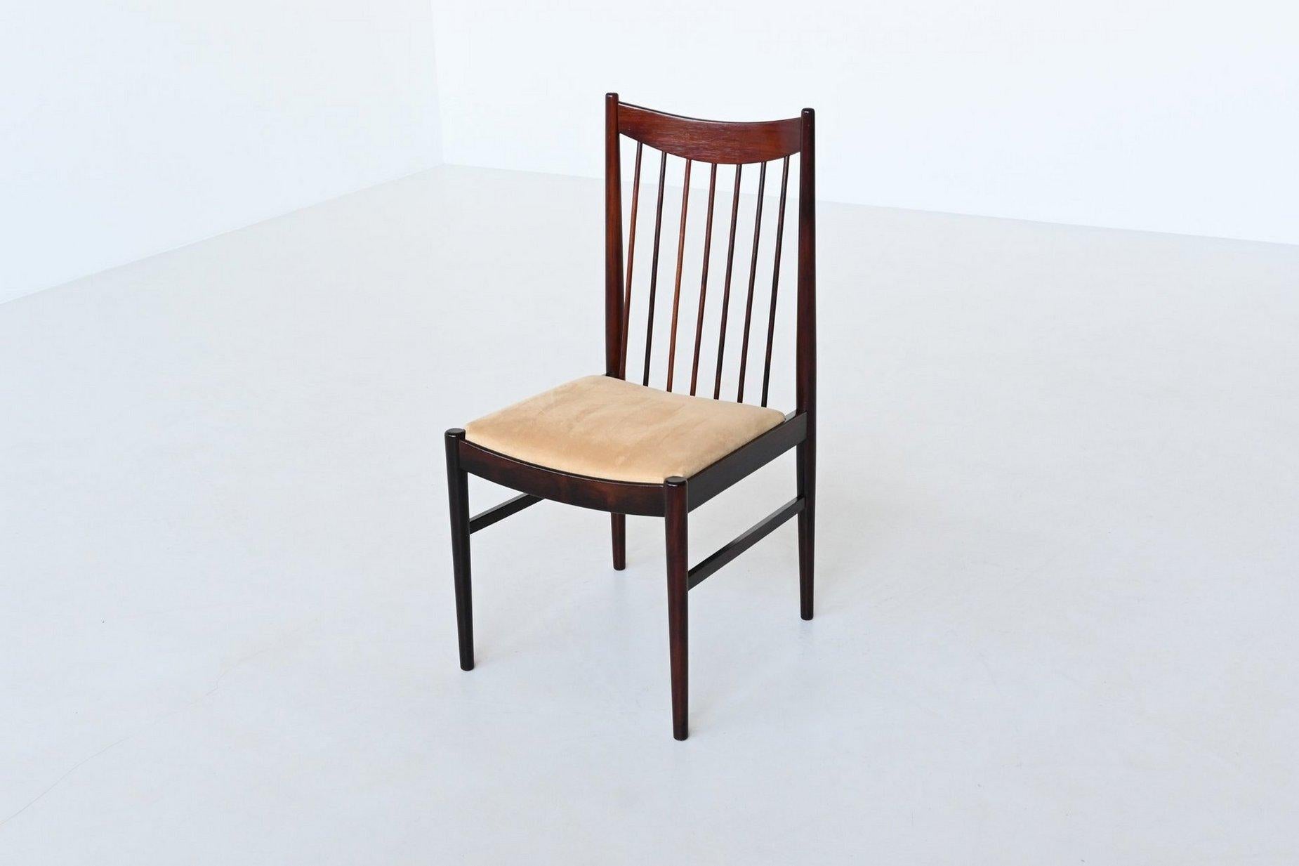 Helge Sibast set of six dining chairs in rosewood Denmark 1960 For Sale 7