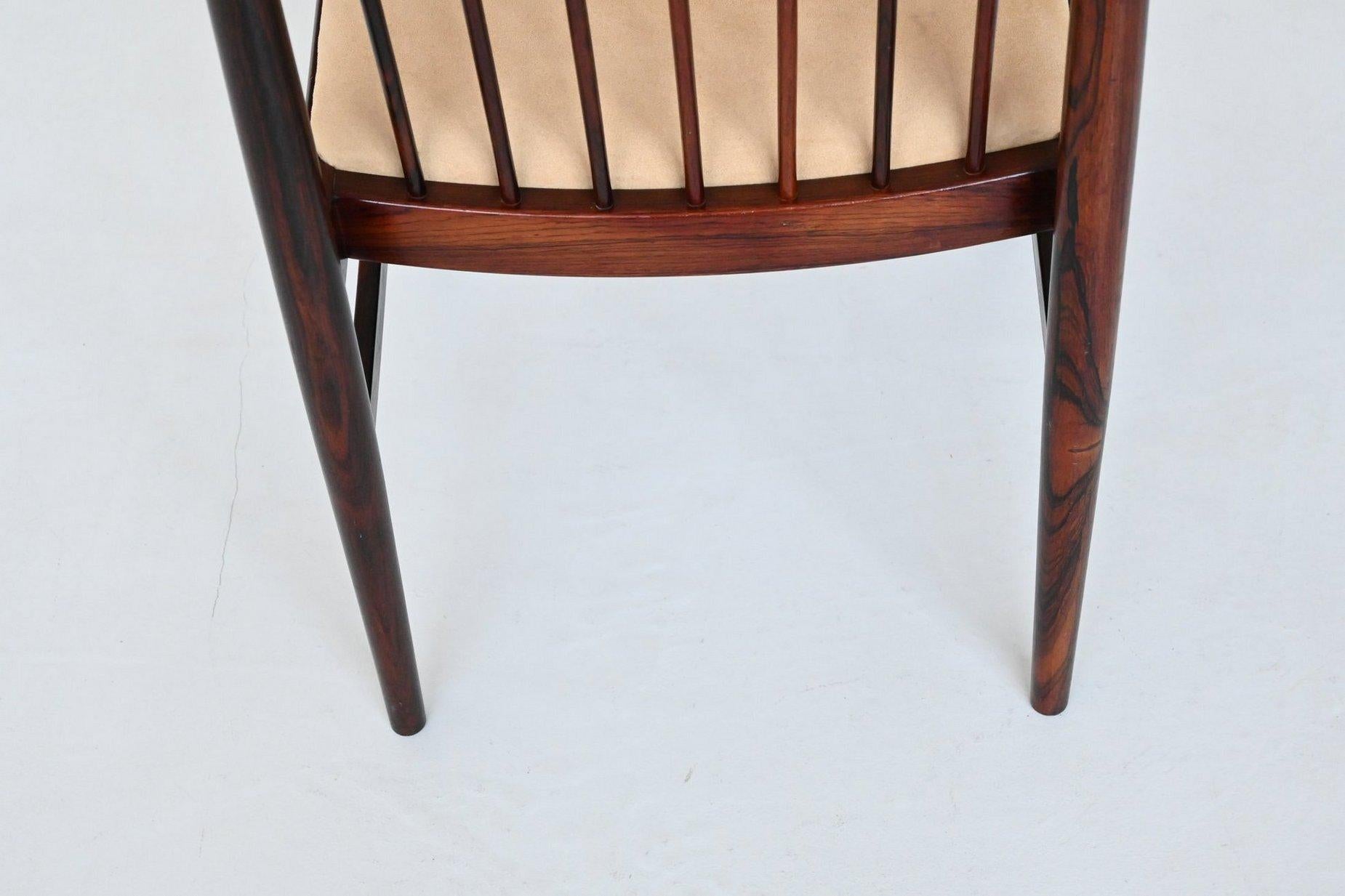 Helge Sibast set of six dining chairs in rosewood Denmark 1960 For Sale 9