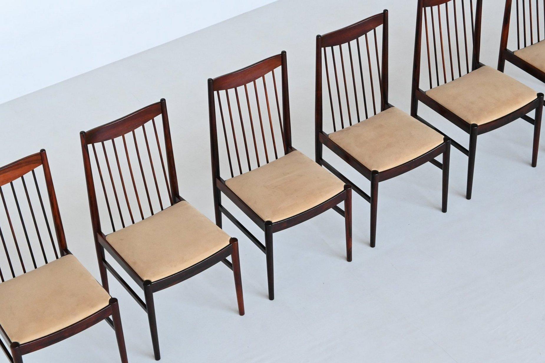 Scandinavian Modern Helge Sibast set of six dining chairs in rosewood Denmark 1960 For Sale