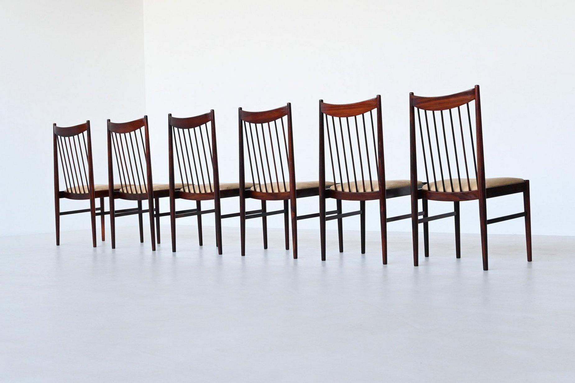 Helge Sibast set of six dining chairs in rosewood Denmark 1960 For Sale 2