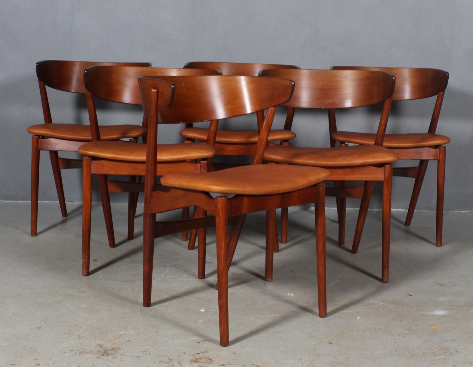 Helge Sibast Six Chairs of Teak and Beech, 1960s 2
