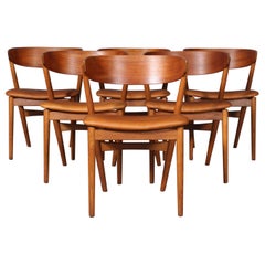 Helge Sibast Six Chairs of Teak and Oak, 1960s