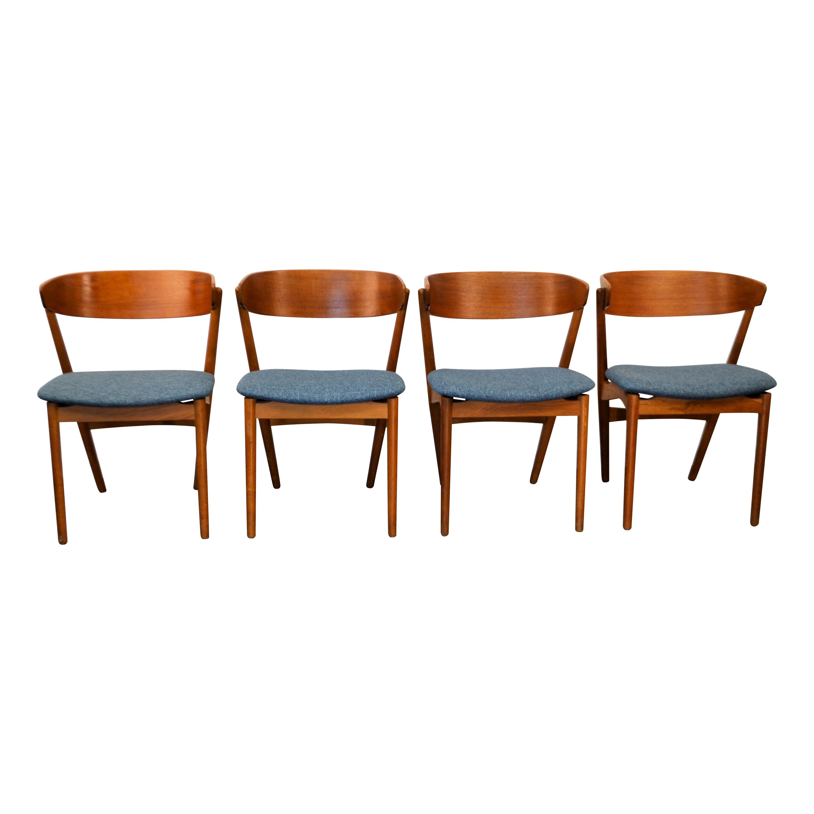 Mid-Century Modern Helge Sibast Teak Dining Chairs No. 7, Set of Four For Sale