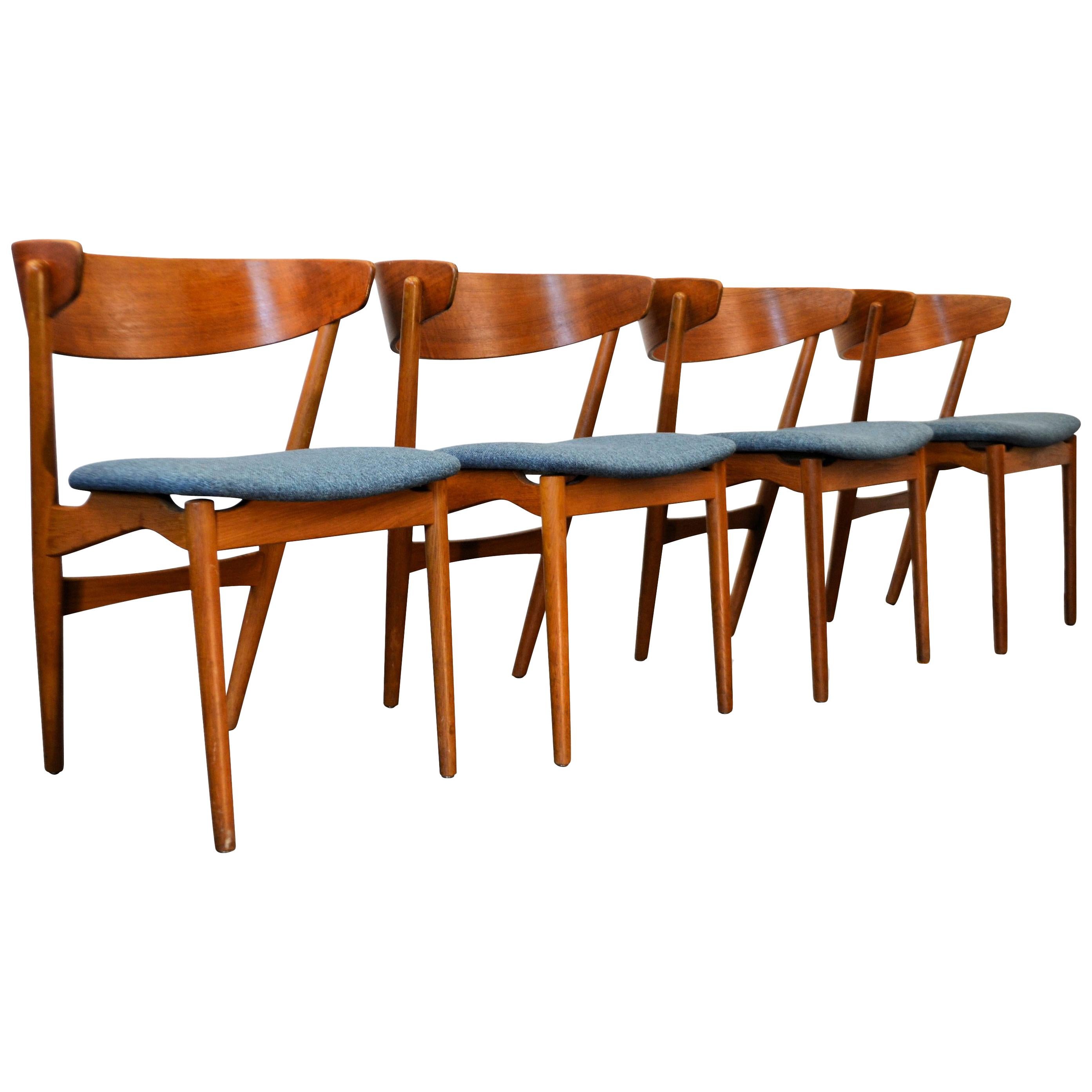 Helge Sibast Teak Dining Chairs No. 7, Set of Four For Sale