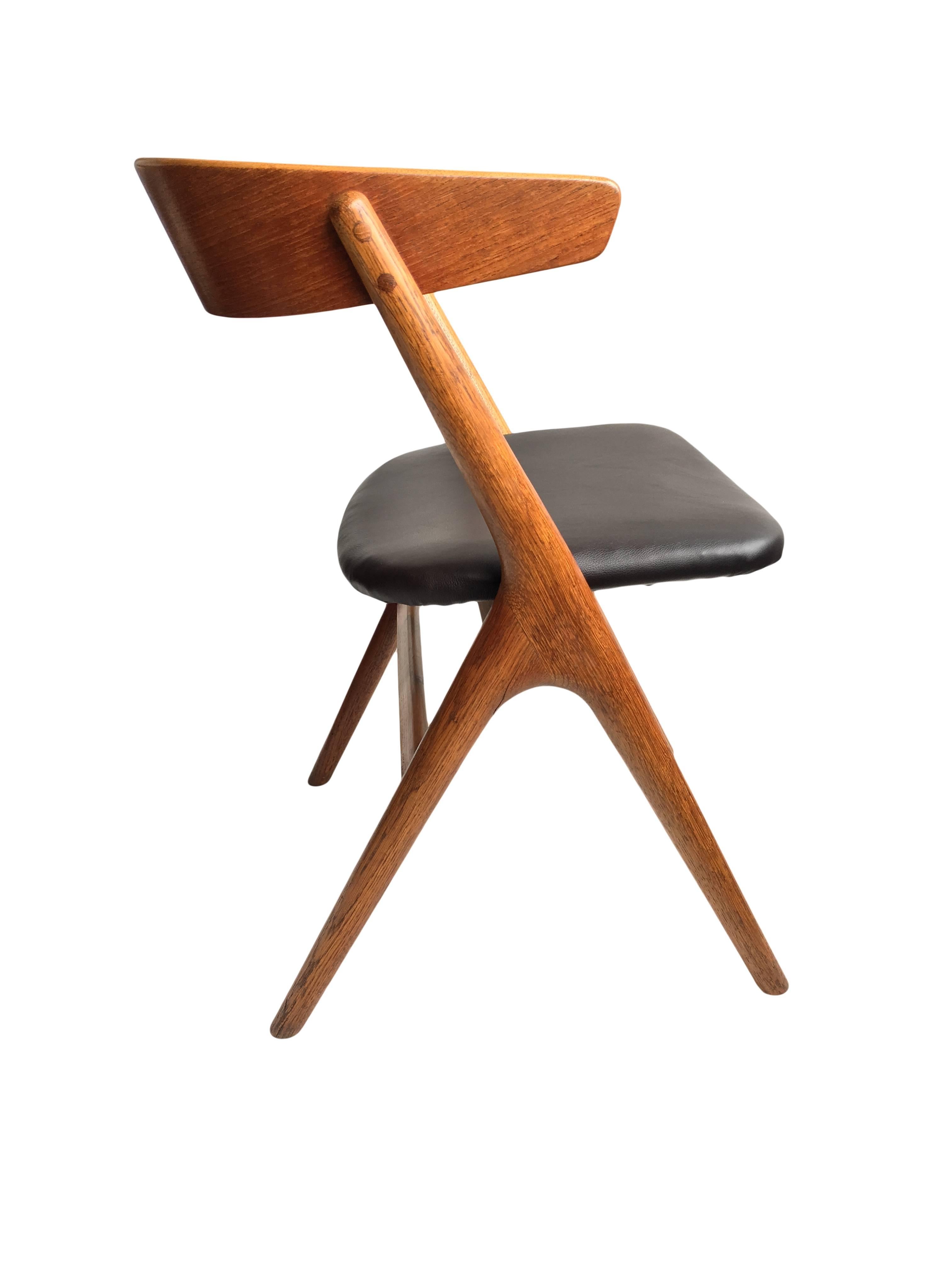 Danish Helge Sibast, Rare Set of Four Chairs, Fully Refurbished