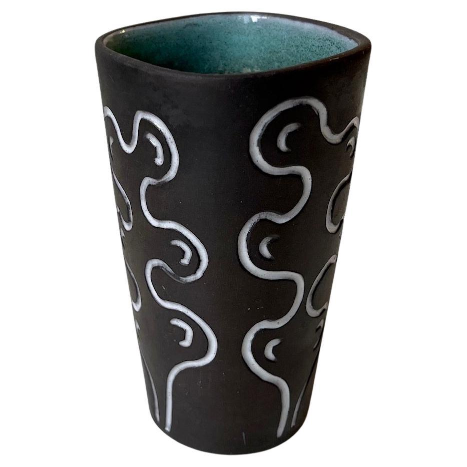 Helge Østerberg Abstrakte Vase aus glasierter Keramik, Dänemark, 1960er Jahre