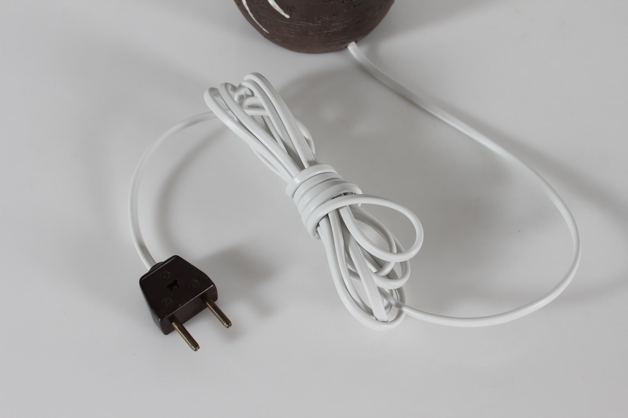 Mid-20th Century Helge Østerberg Small Ceramic Table Lamp with New Shade Danish Modern 1960s For Sale