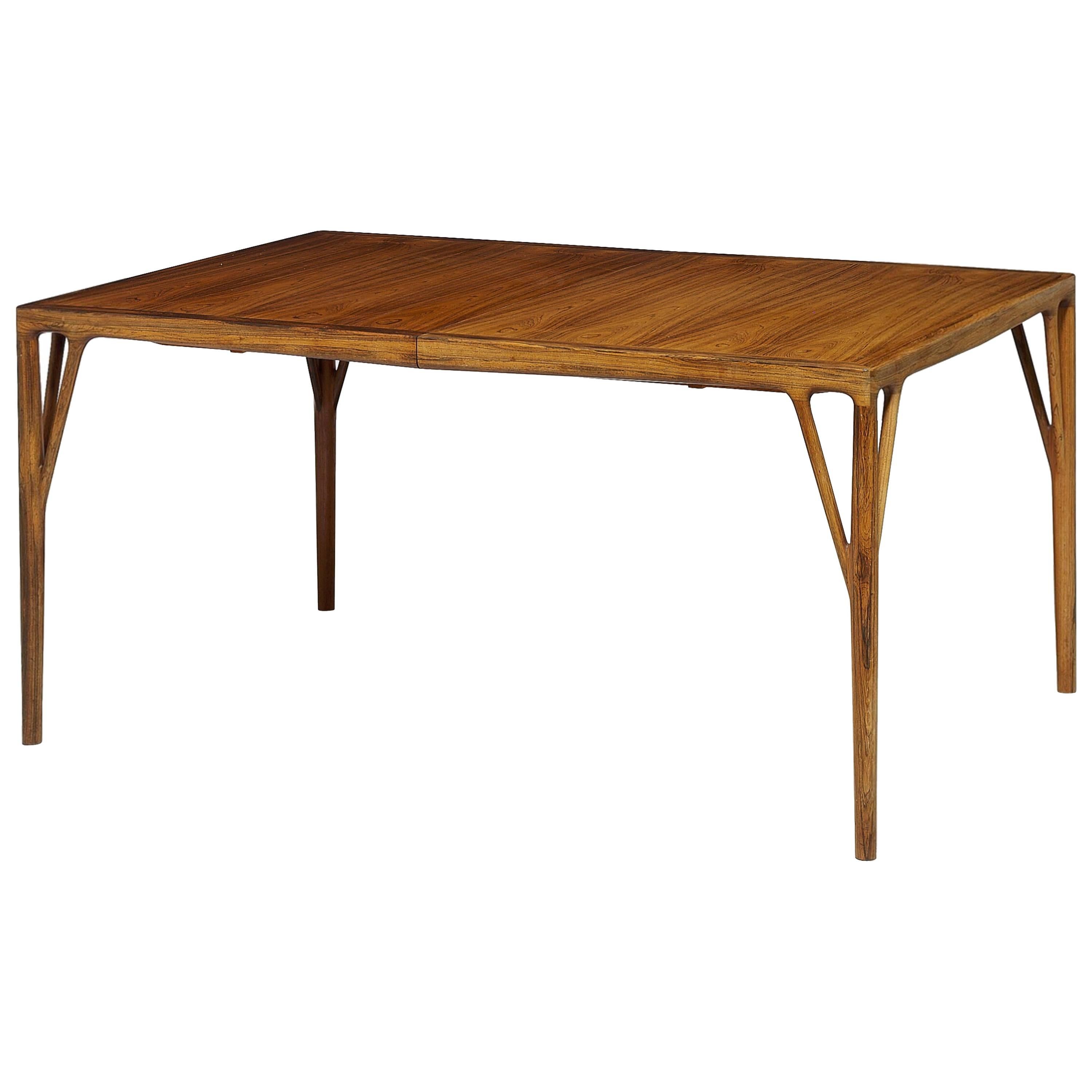 Helge Vestergaard Jensen Dining Table with Three Leaves For Sale