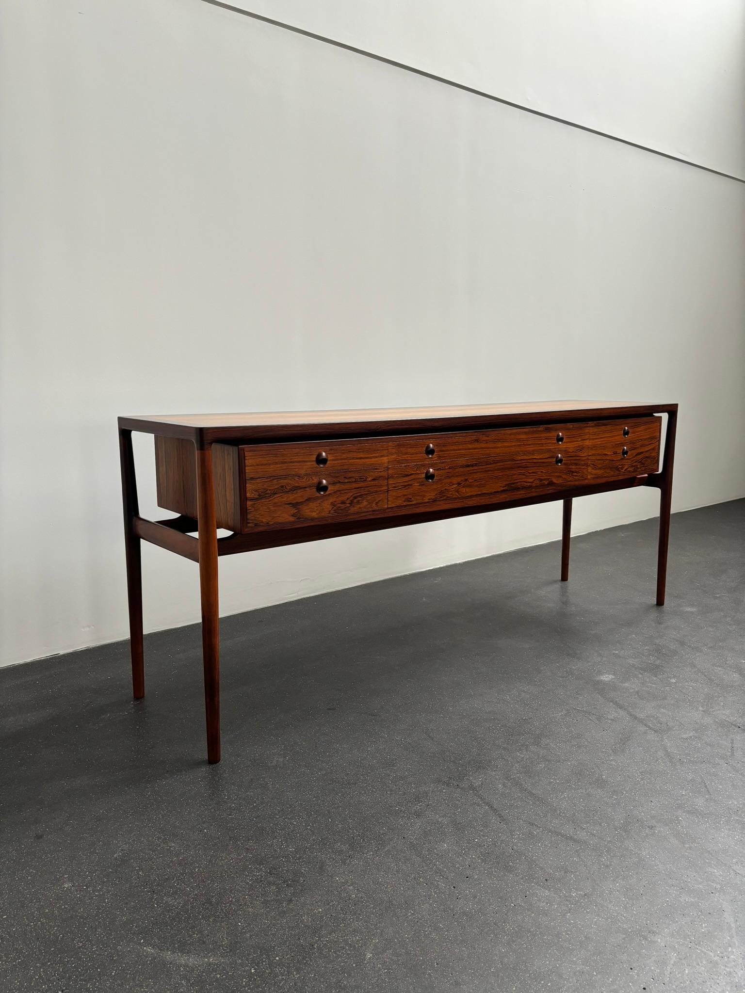 Helge Vestergaard Jensen Freestanding Sideboard in Rosewood, 1957 In Excellent Condition In Copenhagen, DK