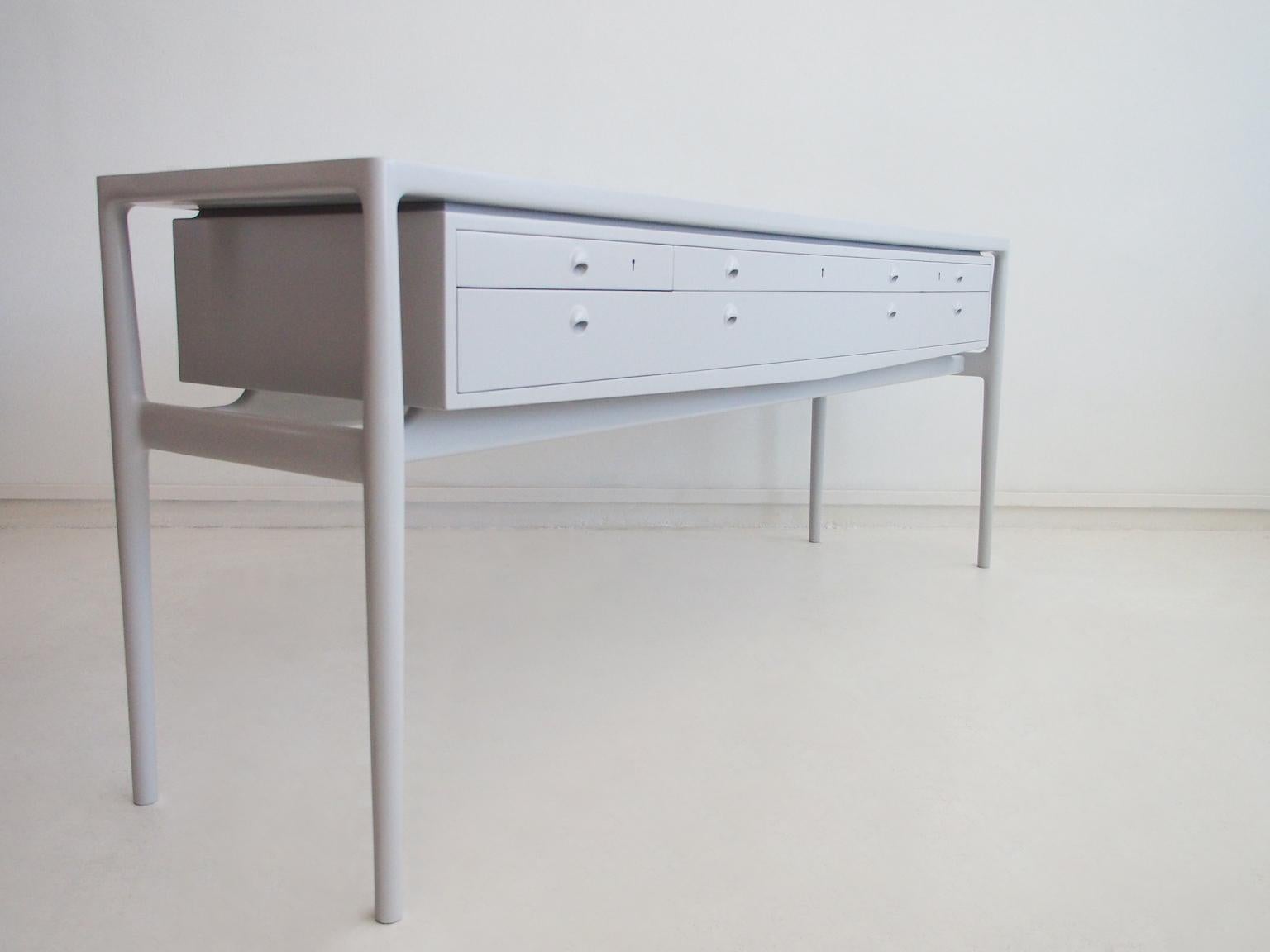 Helge Vestergaard-Jensen Light Grey Painted Wood Sideboard For Sale 4