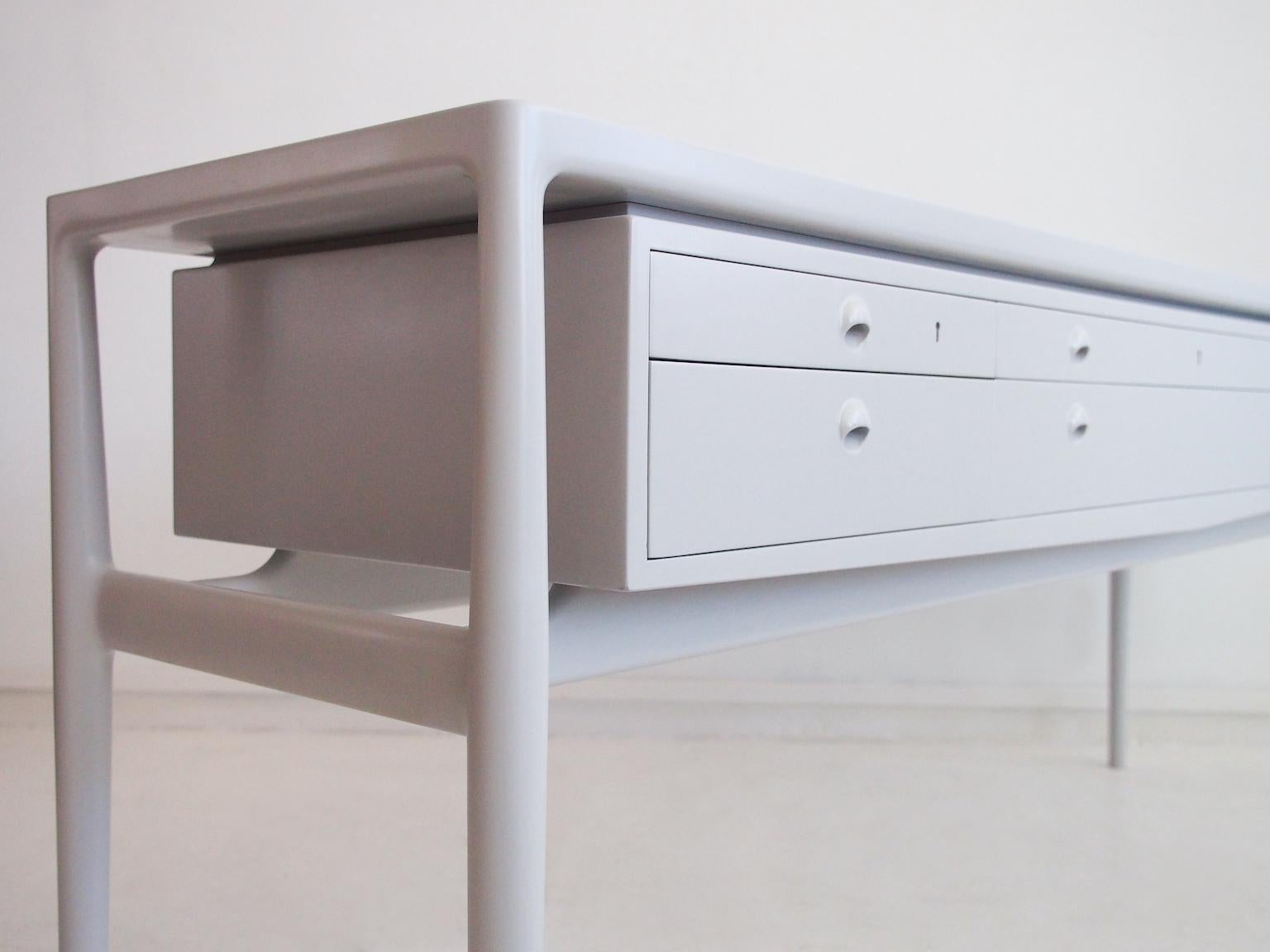 Helge Vestergaard-Jensen Light Grey Painted Wood Sideboard For Sale 7