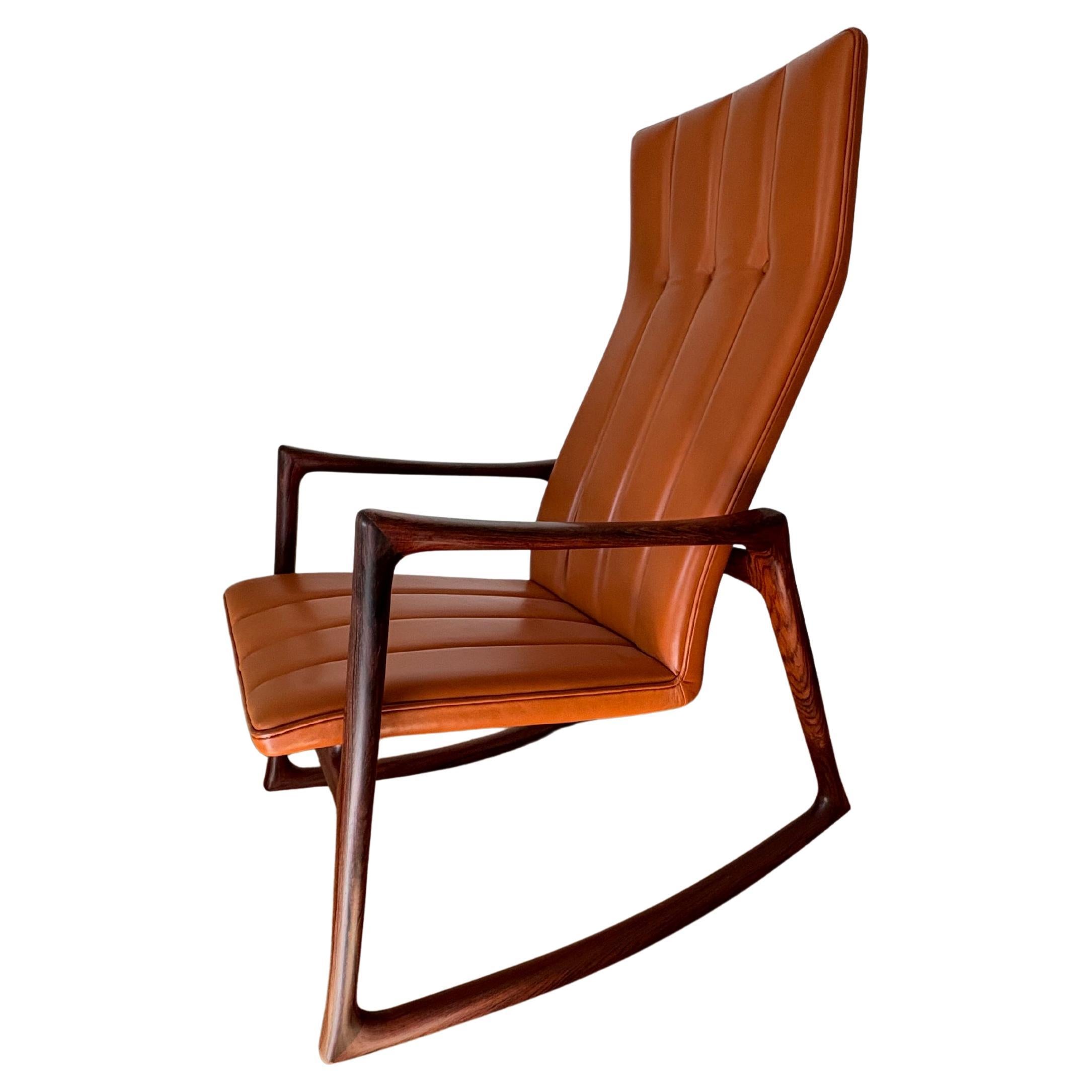 Scandinavian Modern Helge Vestergaard Jensen Rocking Chair designed 1959 For Sale
