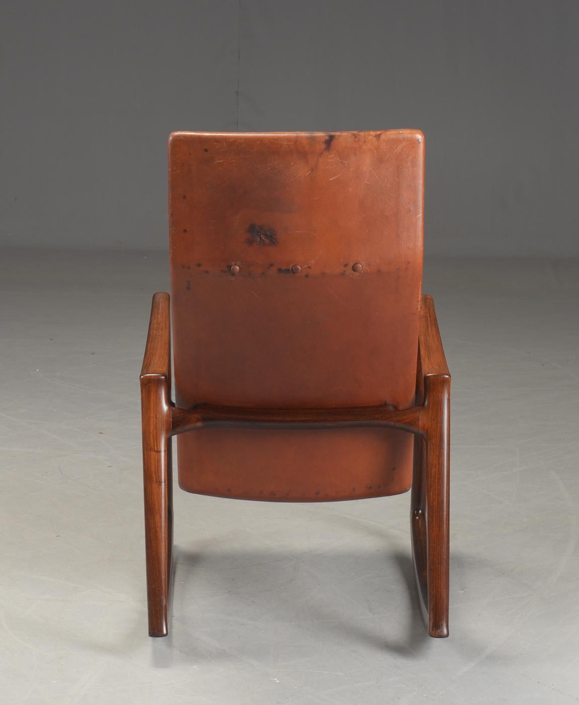Helge Vestergaard Jensen Rocking Chair of Rosewood Exhibited, 1961 6