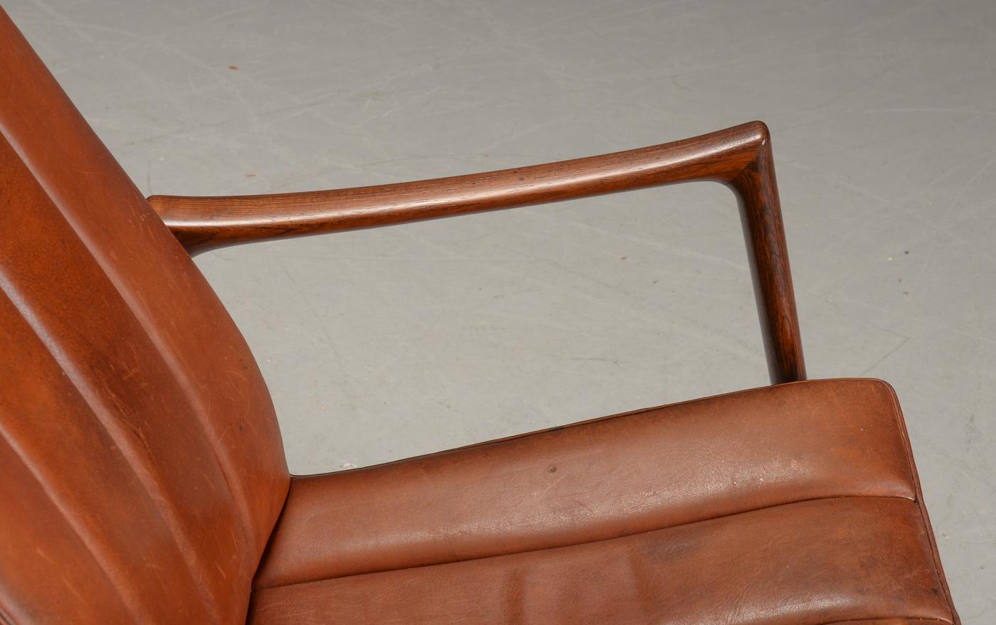 Helge Vestergaard Jensen Rocking Chair of Rosewood Exhibited, 1961 1