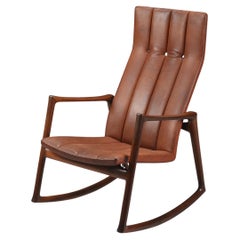 Helge Vestergaard Jensen Rocking Chair of Rosewood Exhibited, 1961