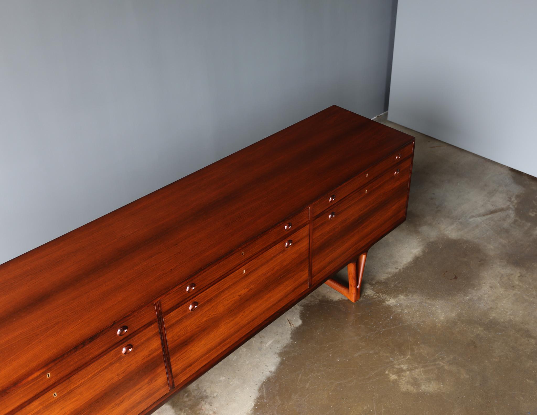 Helge Vestergaard Jensen Rosewood Credenza for Soren Horn, Denmark, 1966 1