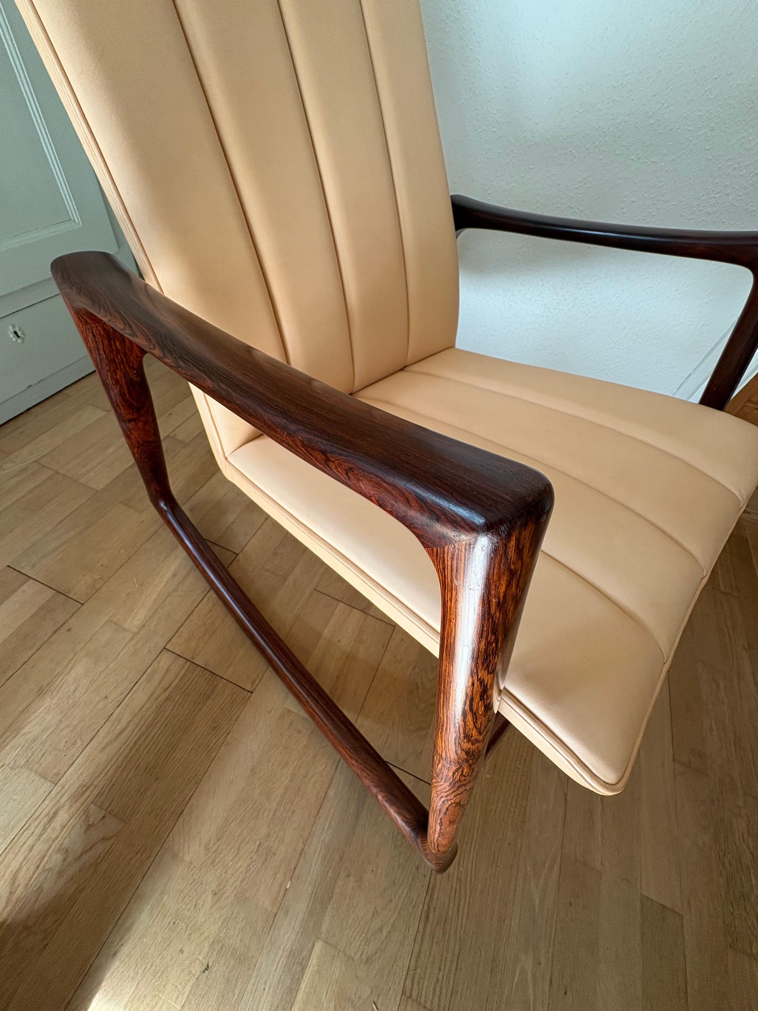 Helge Vestergaard Jensen Rosewood Rocking Chair designed 1959 For Sale 5