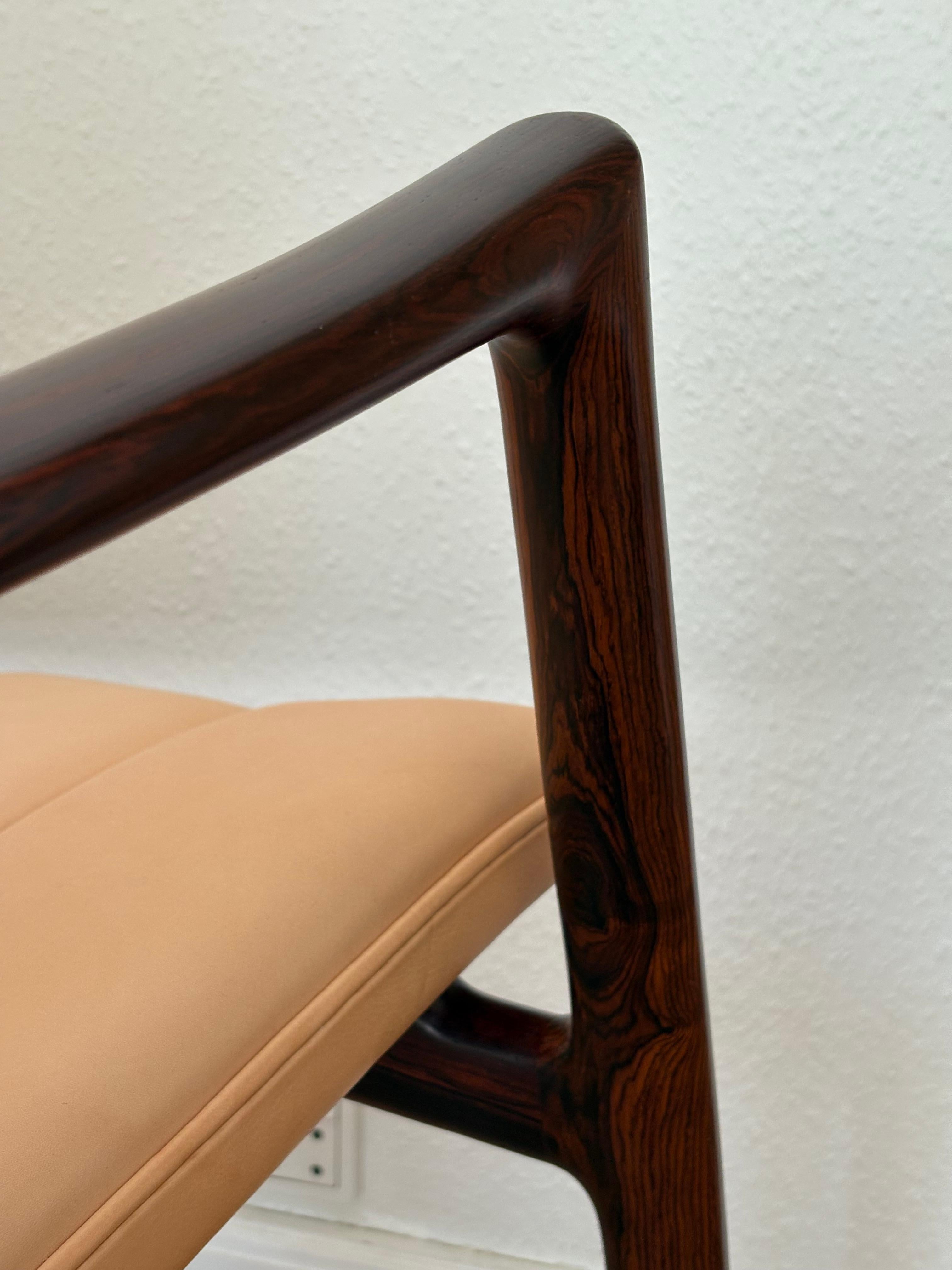 Mid-20th Century Helge Vestergaard Jensen Rosewood Rocking Chair designed 1959 For Sale