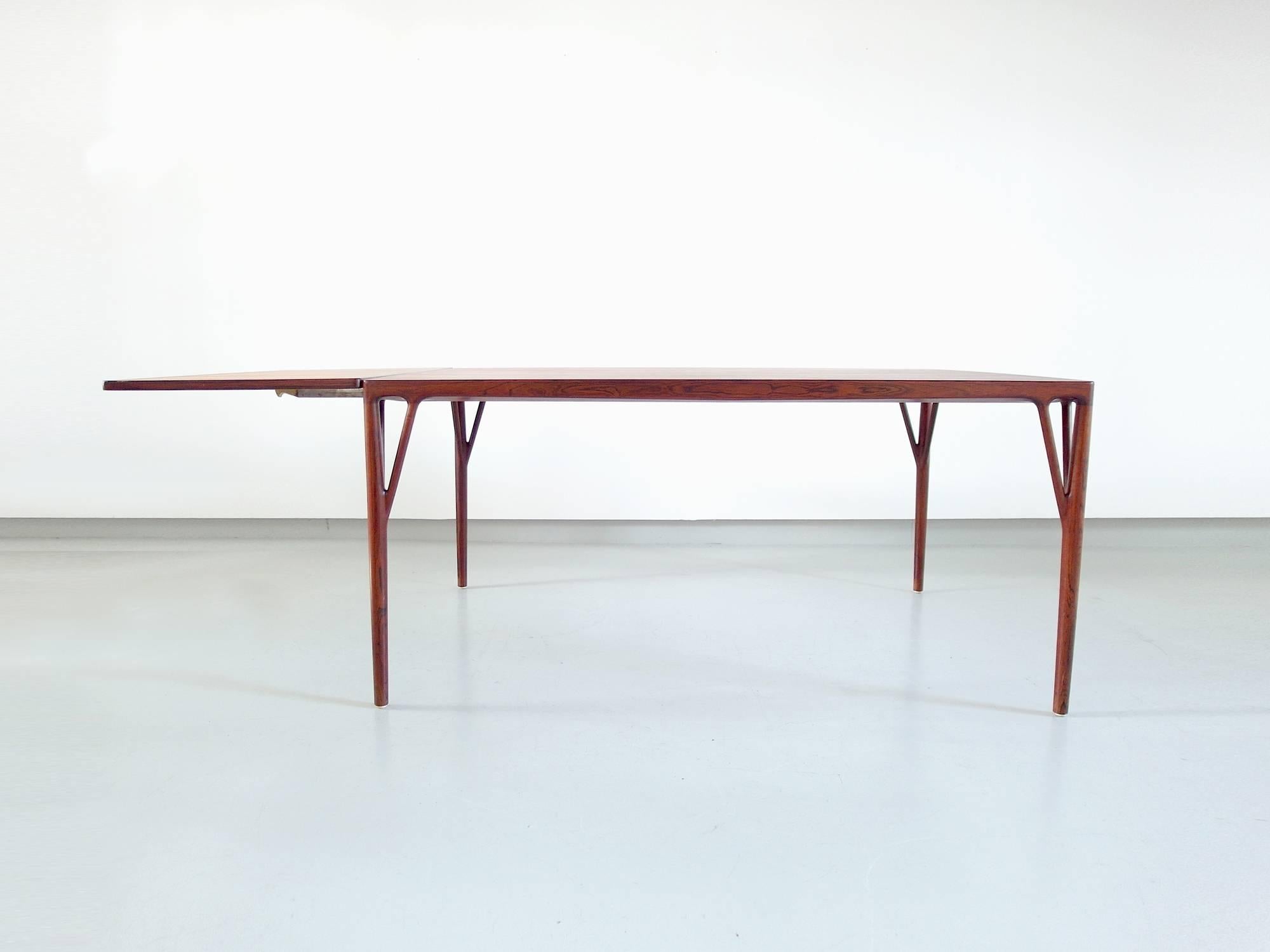 Stunning custom-made sculptural Helge Vestergaard Jensen dining table with beautiful organic shaped details, Denmark, 1957. Manufactured by Peder Pedersen Copenhagen, Denmark.

Vestergaard Jensen's work is highly coveted by collectors due to its