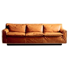 Heli dreisitziges Ledersofa von Otto Zapf für Knoll International 1980er