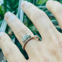 Helia Deluxe Half Moon Diamond Ring in 18k Rose Gold & Platinum by Selin Kent