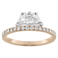 Helia Deluxe Half Moon Diamond Ring in 18k Rose Gold 
Platinum by Selin Kent