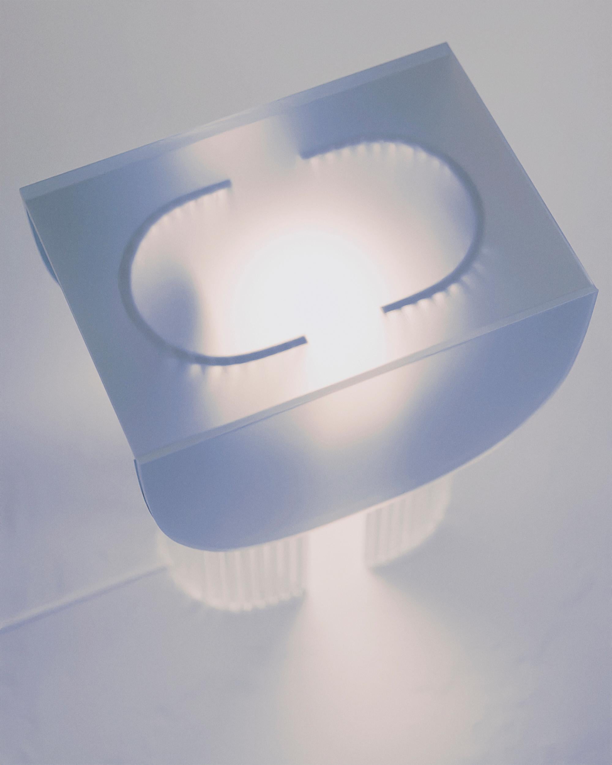 Autre Lampe de table Helia bleu glacier par Glass Variations en vente
