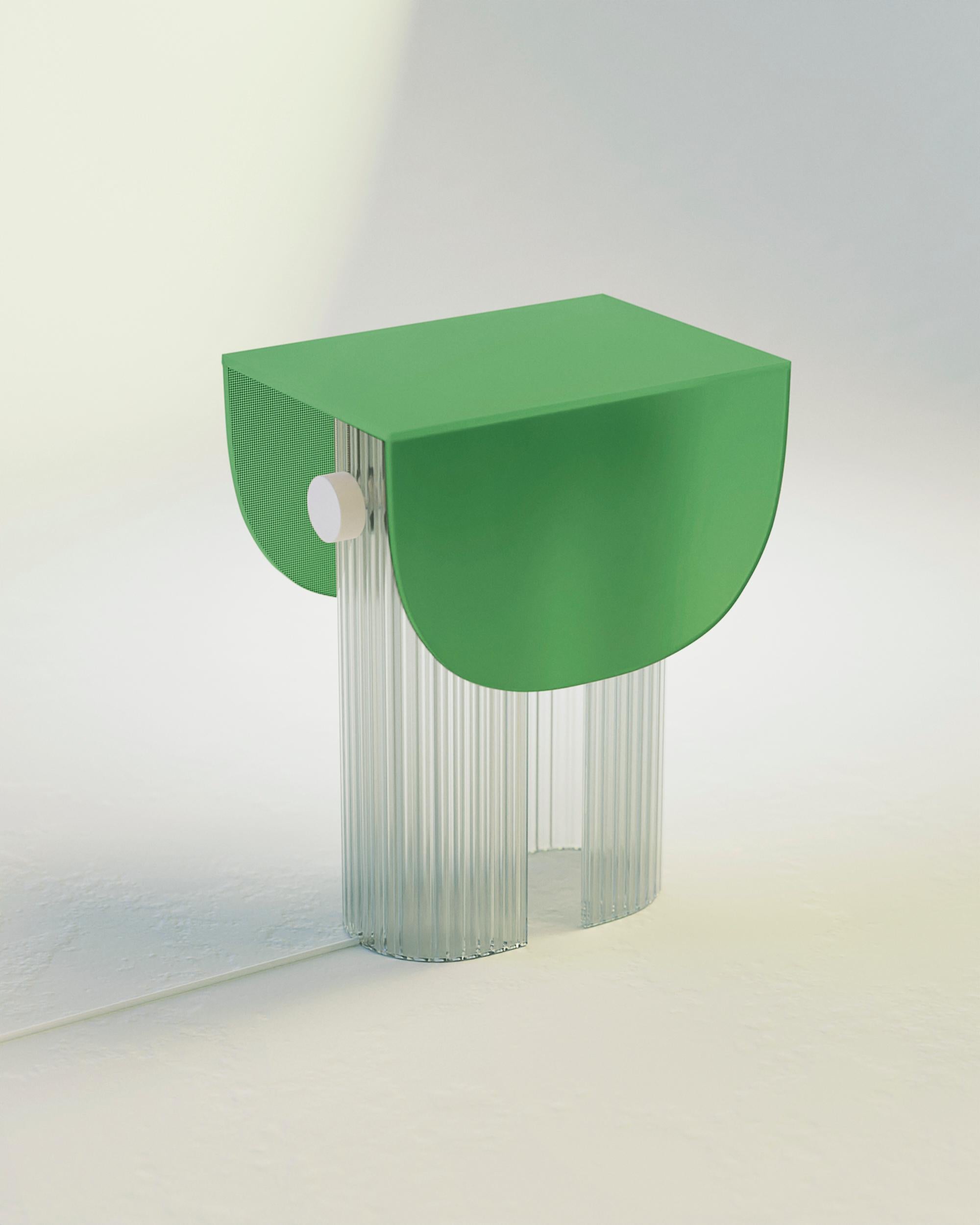 Post-Modern Helia Nature Green Table Lamp by Glass Variations For Sale