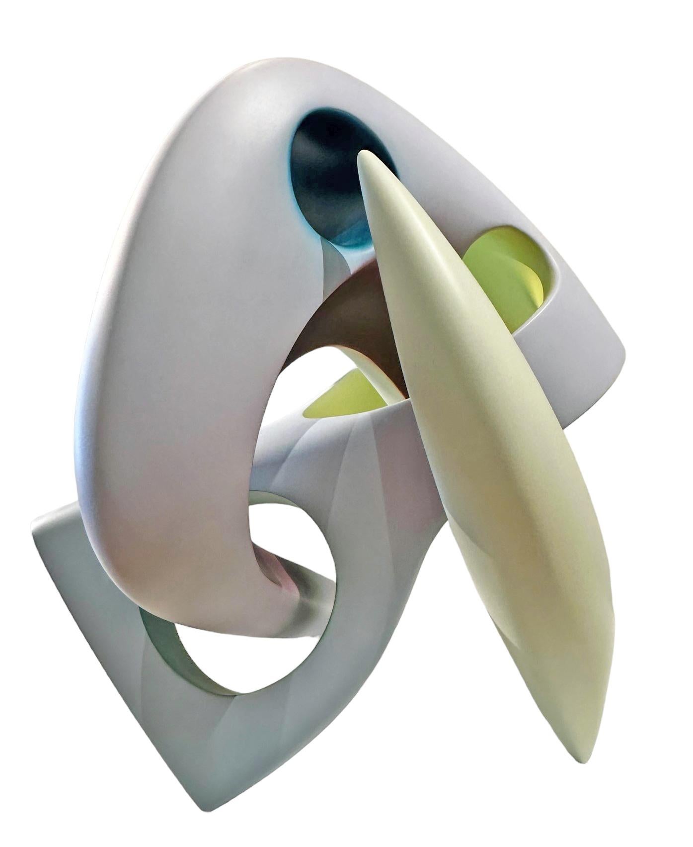Passaggio elicoidale, scultura astratta, forma geometrica intrecciata dai colori vivaci in vendita 1