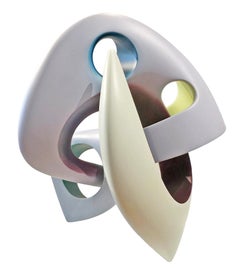 Helische Passage, Abstrakte Skulptur, farbenfrohe, ineinander verschlungene, geometrische Form